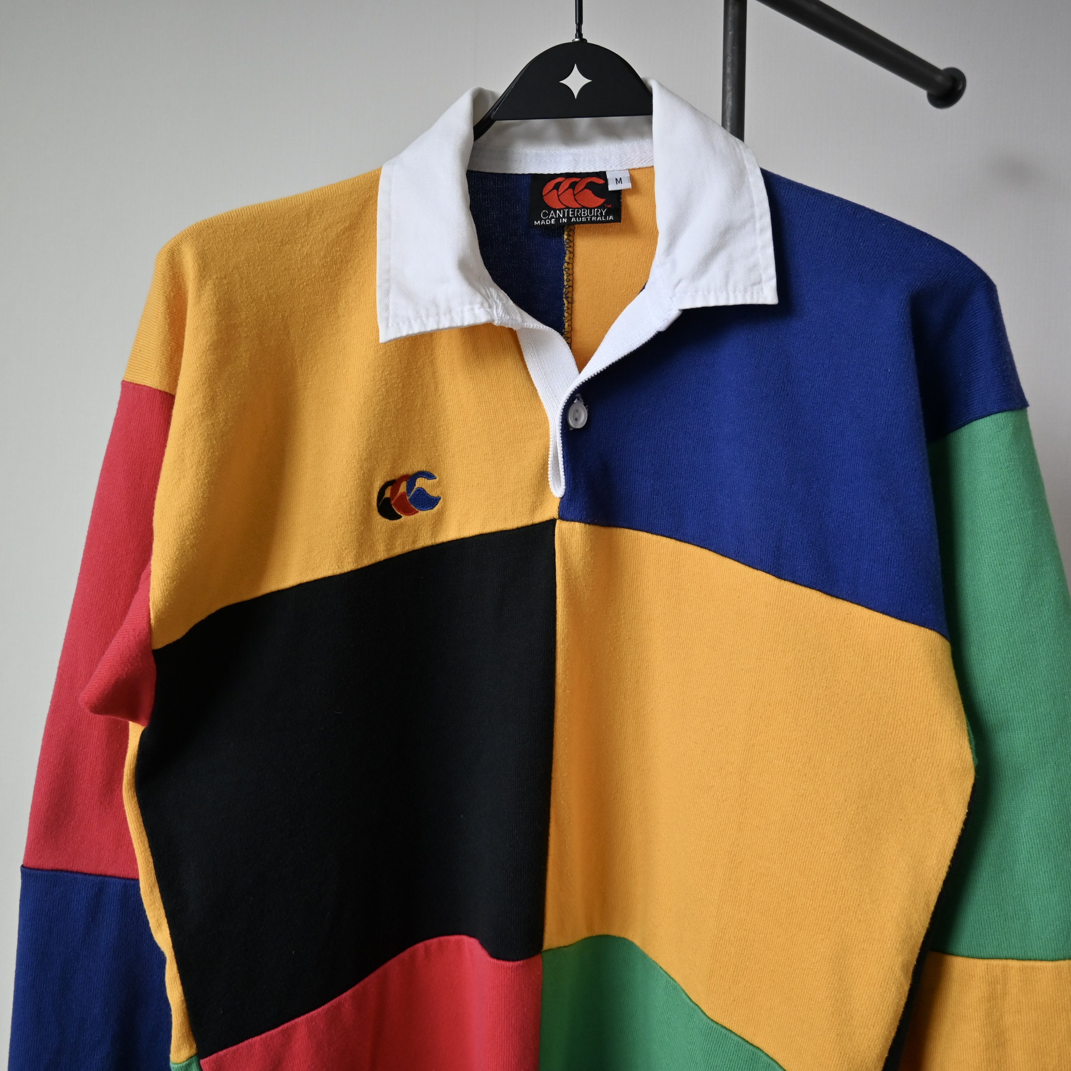 Canterbury of New Zealand VTG 1990s Canterbury multicolor patchwork rugbyshirt Size US M / EU 48-50 / 2 - 6 Thumbnail