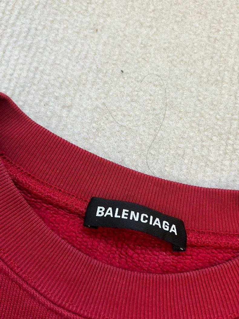 Balenciaga Balenciaga Red show embroidered logo crew neck sweatshirt Size US XS / EU 42 / 0 - 8 Thumbnail