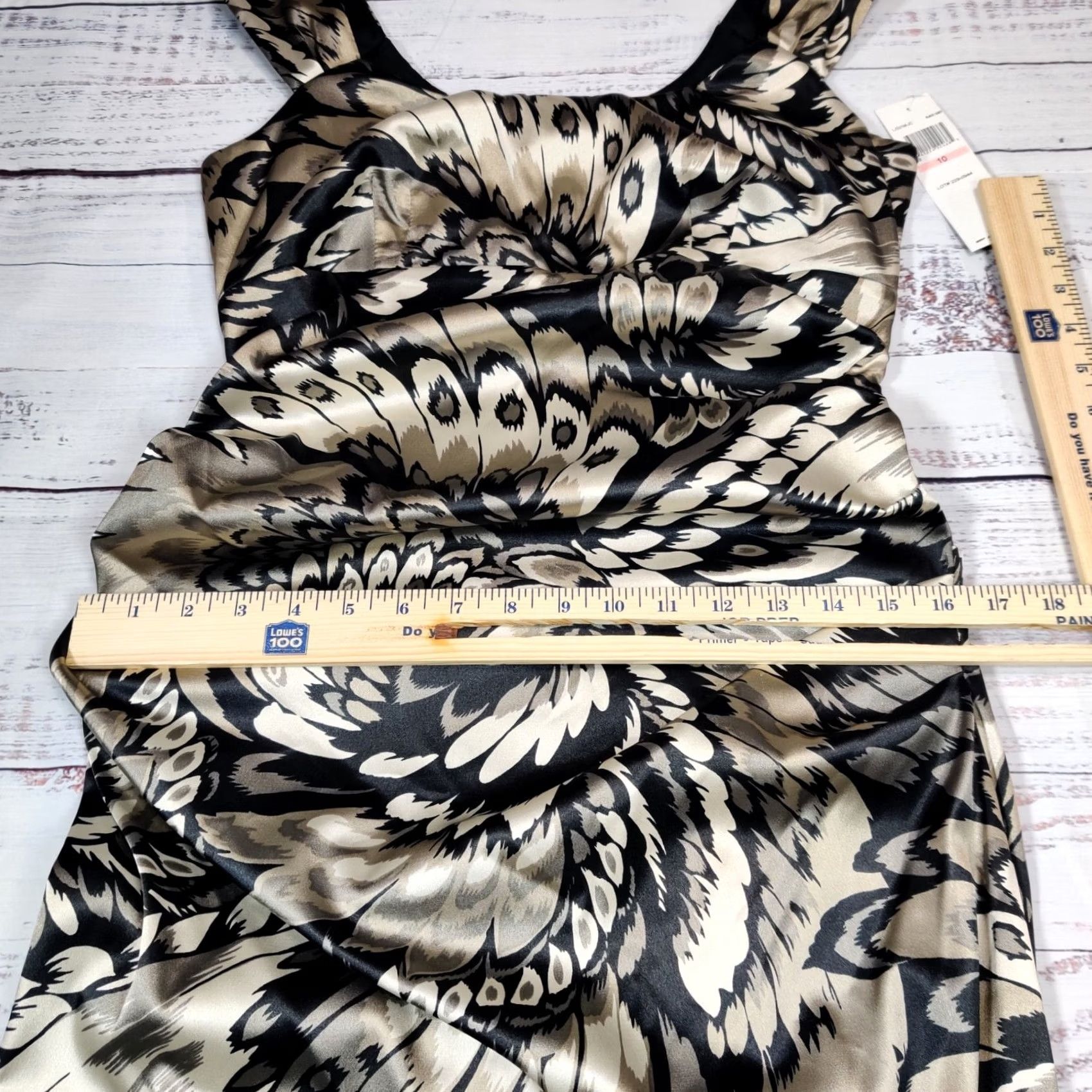 Vintage London Style Nights Womens Tank Dress Sleeve No Sleeves Black Champagne Knee Length 10 Sheath Size L / US 10 / IT 46 - 3 Thumbnail