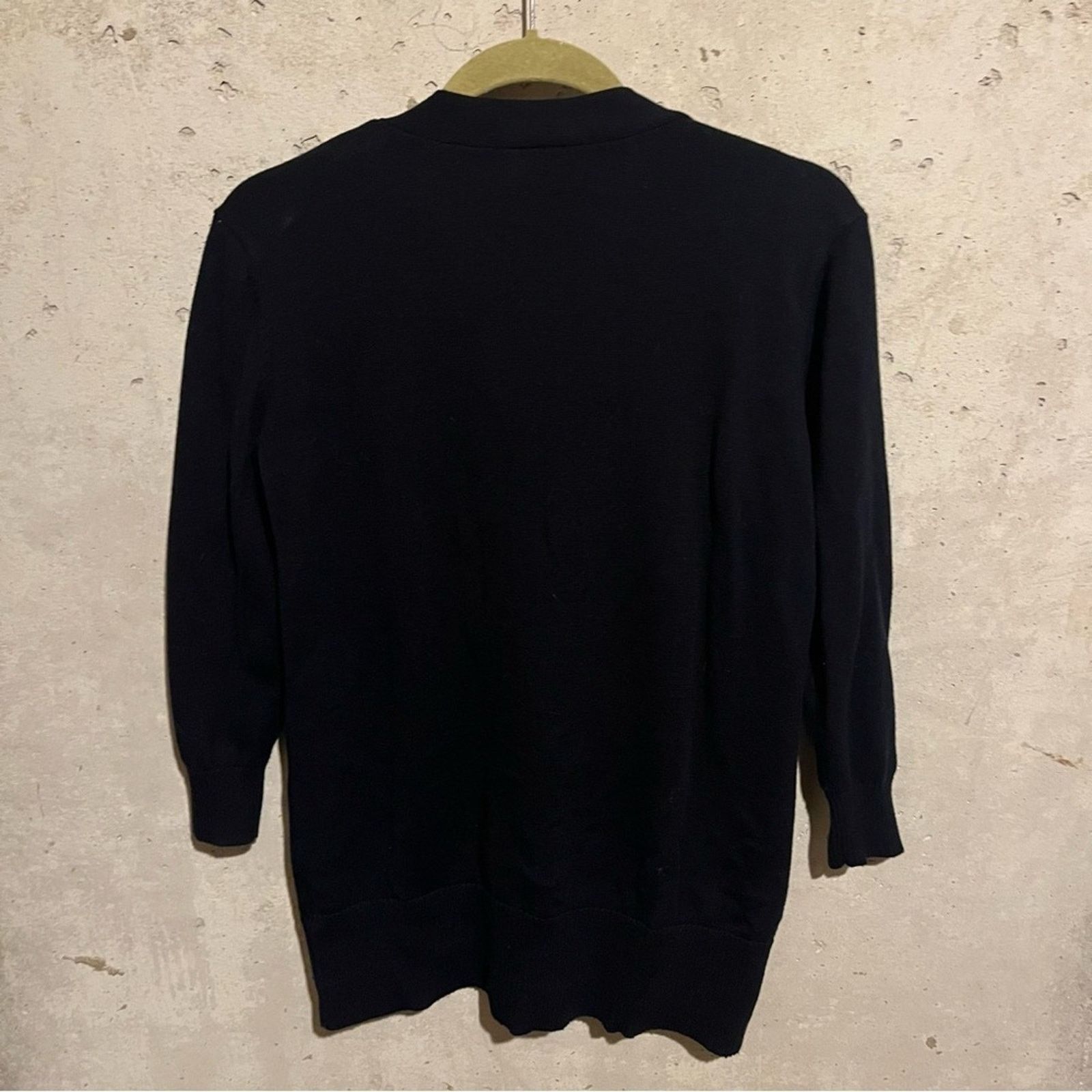 Other AB Studio Women's Black 3/4 Sleeve Lightweight Cardigan Sz M Size M / US 6-8 / IT 42-44 - 5 Thumbnail