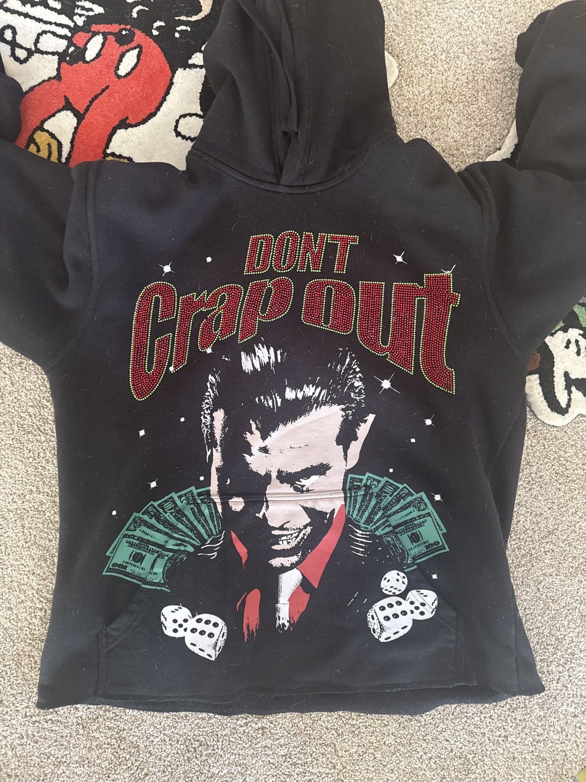 Vintage BEDAZZLE DONT CRAP OUT HOODIE Size US L / EU 52-54 / 3 - 1 Thumbnail