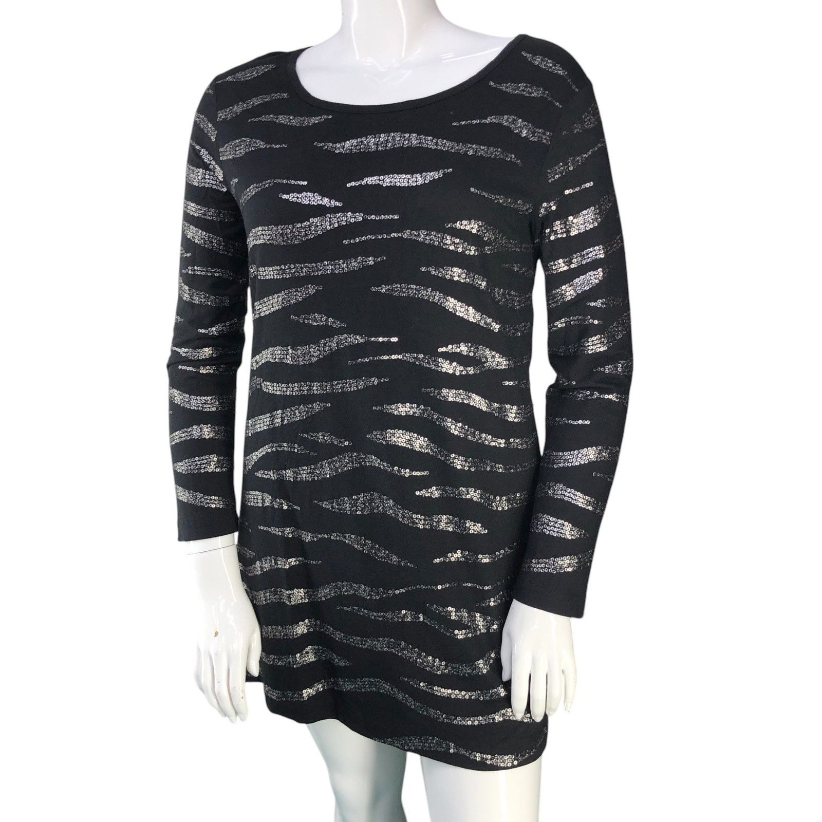 Vass Joan Vass Size 2 US 12/14 Tunic Top Animal Pattern Sequin Size XL / US 12-14 / IT 48-50 - 1 Thumbnail