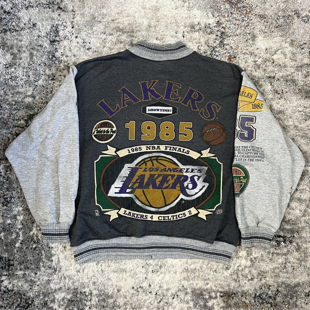 image of Crazy Vintage 1992 Long Gone X Nba Lakers Sweatshirt in Grey, Men's (Size Medium)