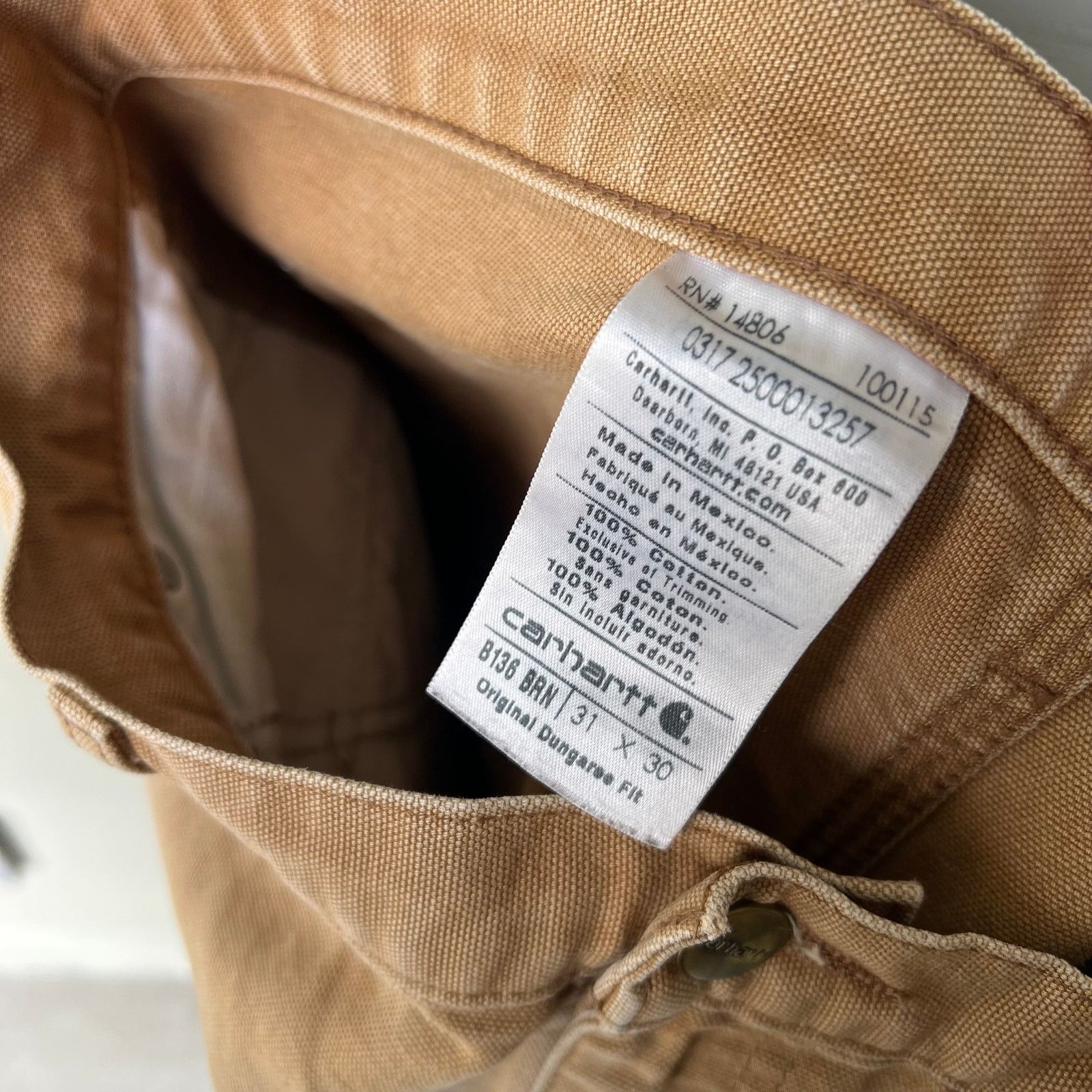Carhartt × Vintage Carhartt faded brown double knee work wear carpenter pants Size US 31 - 4 Thumbnail