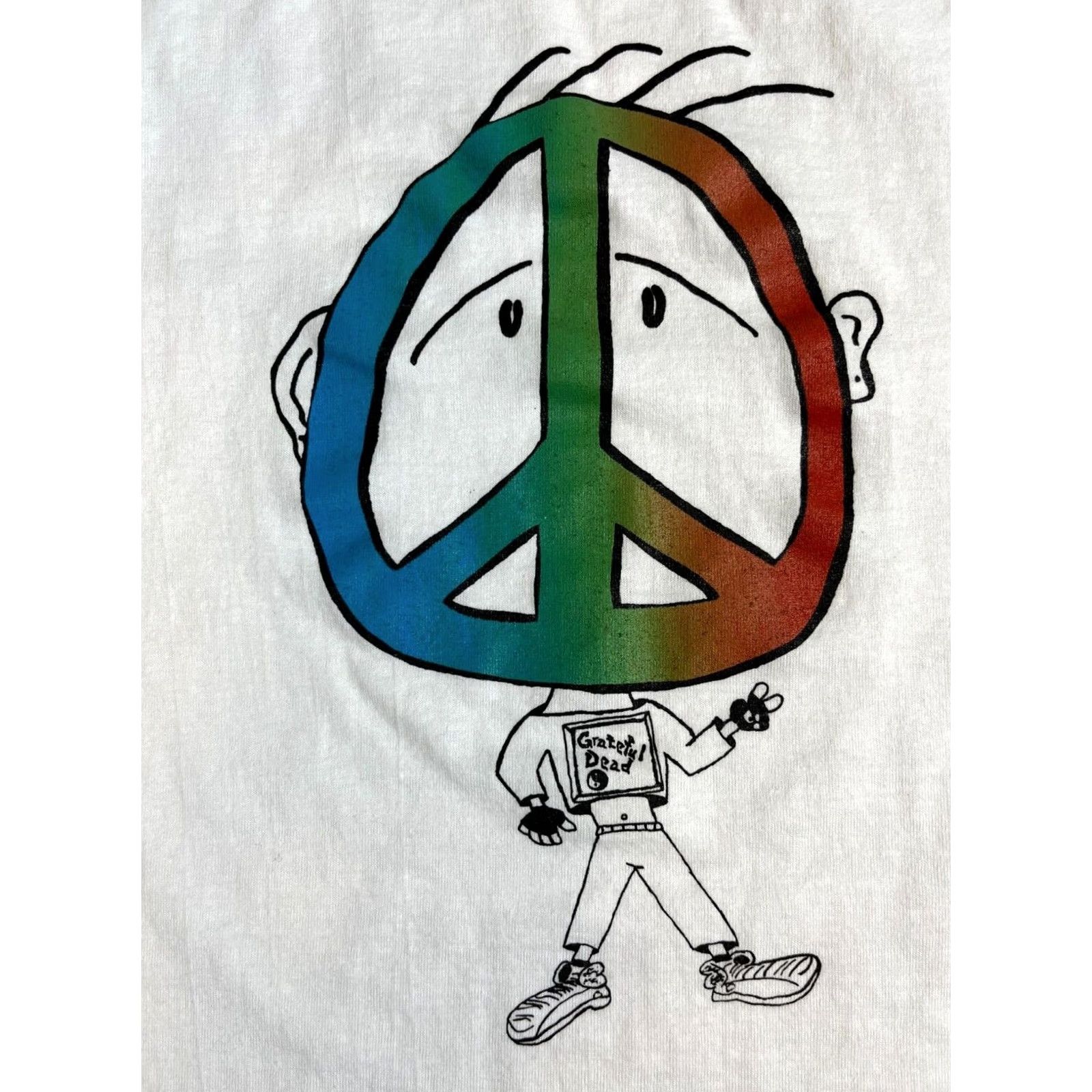 Fruit Of The Loom VINTAGE Grateful Dead T-Shirt Unisex Adults Short Sleeve Crew Neck Size L White 90s Band Music Single Stitch Made in USA Fruit of the Loom Size US L / EU 52-54 / 3 - 3 Thumbnail