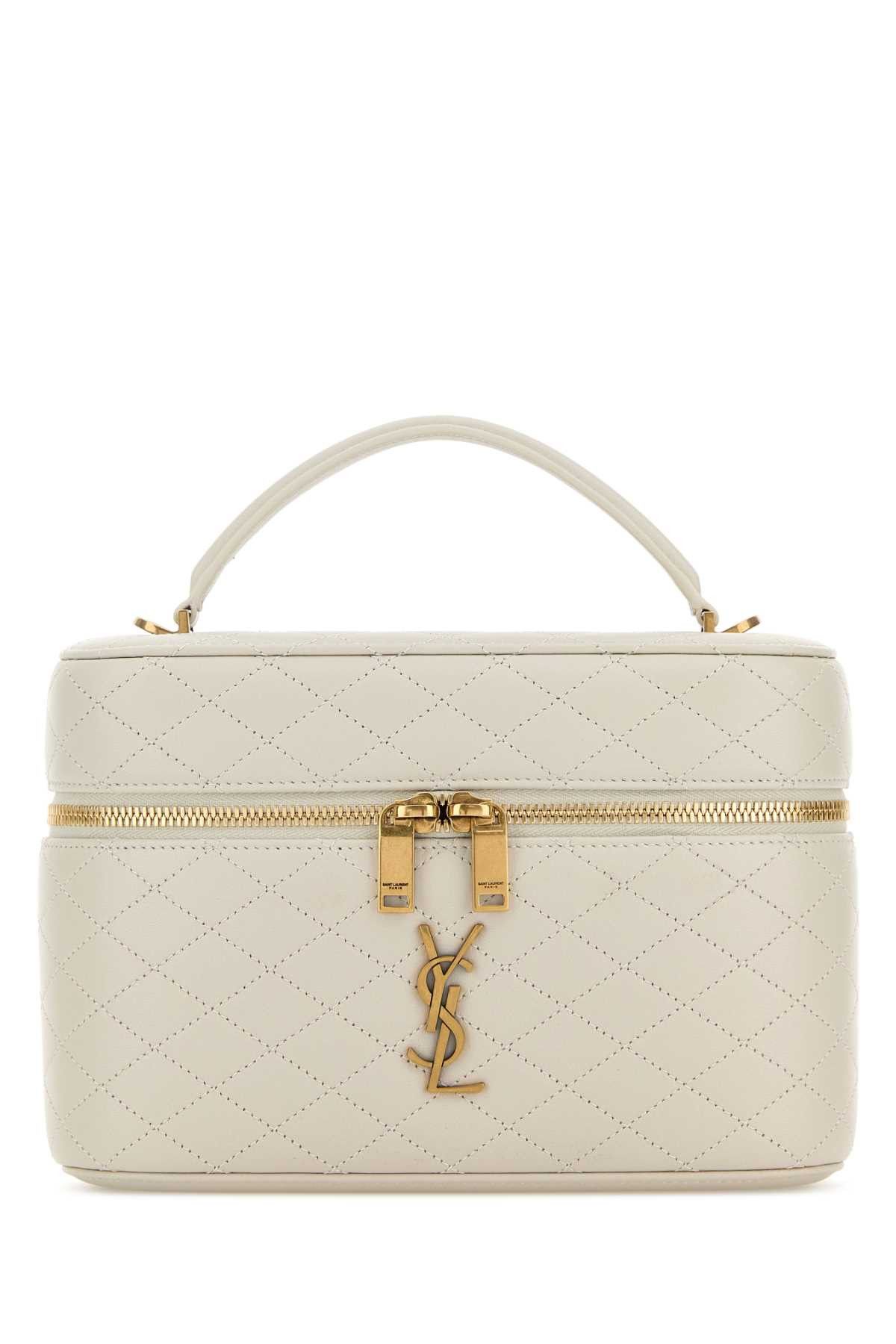 Saint Laurent Paris Chalk Leather Large Vanity Gaby Handbag Size ONE SIZE - 1 Thumbnail