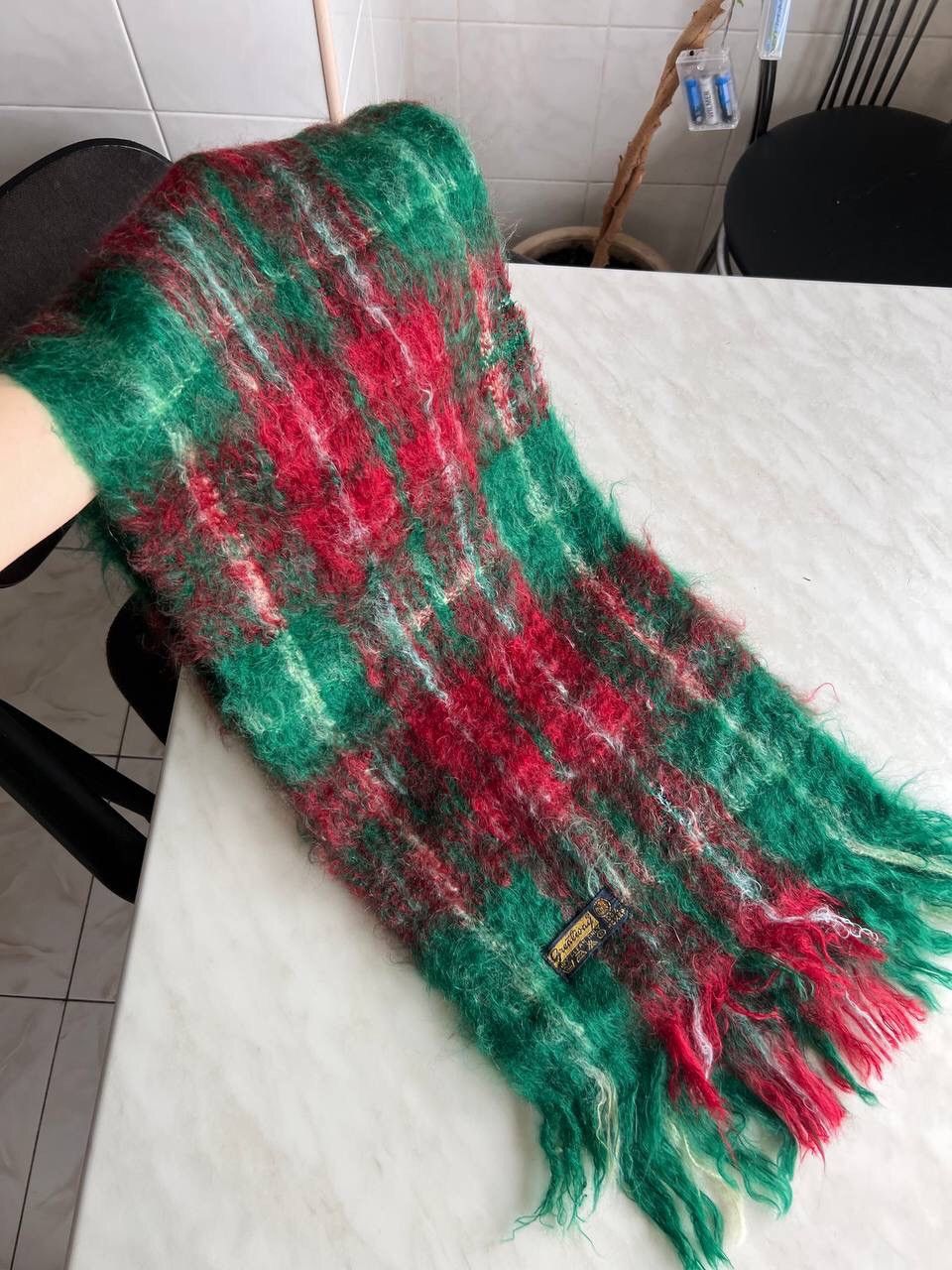 Vintage Vintage Green 1980s USSR CCCP Big Scarf 100% Mohair Soviet Size ONE SIZE - 6 Thumbnail