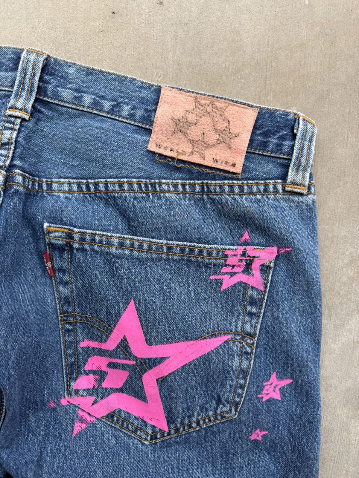 Sp5der Sp5der 5Star Vintage Indigo Jeans 38 NWT Pink Star Denim Size US 38 / EU 54 - 5 Thumbnail