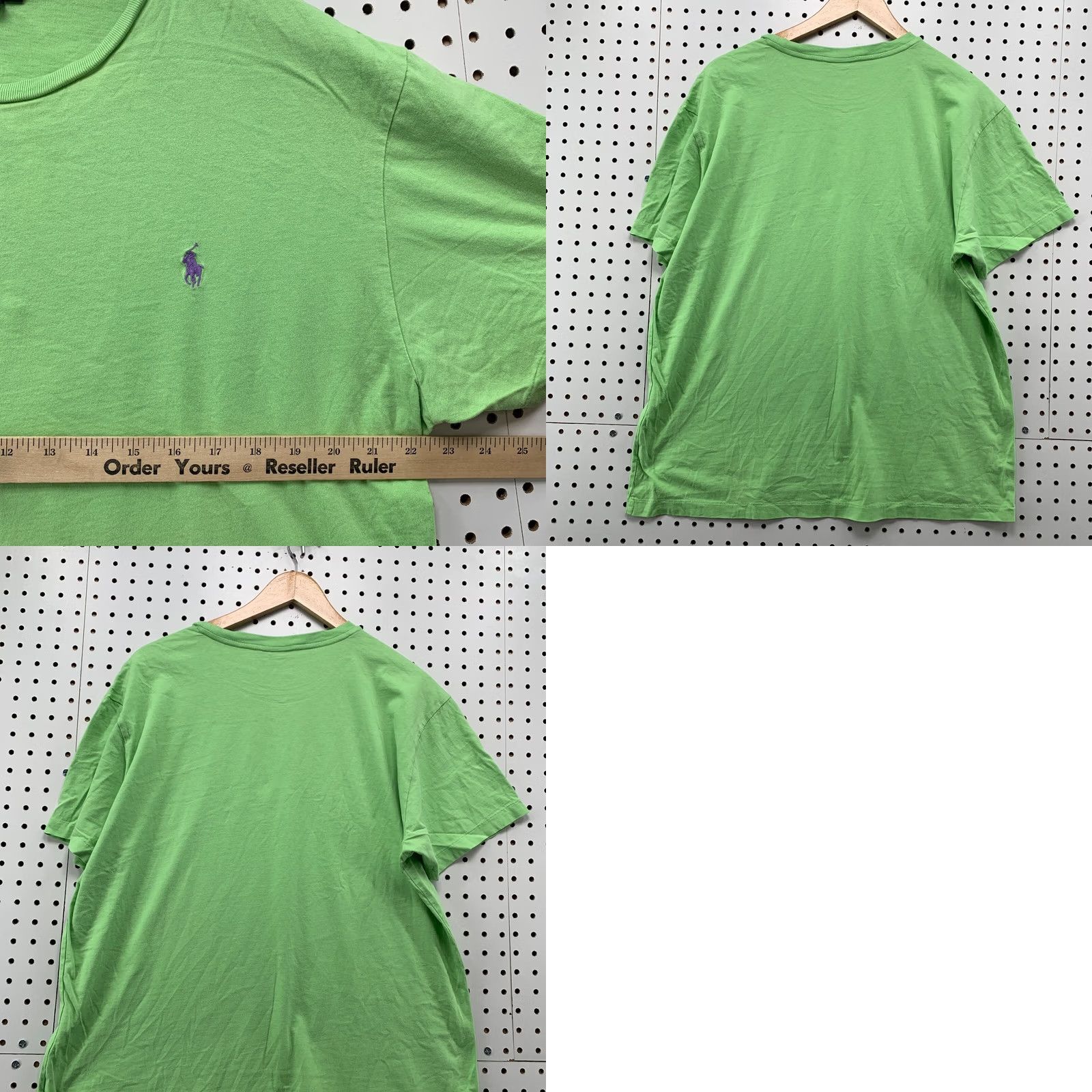 Polo Ralph Lauren Polo Ralph Lauren Shirt Men Large Green Purple Pony Single Stitch 22.5x27.5 Size US L / EU 52-54 / 3 - 9 Thumbnail
