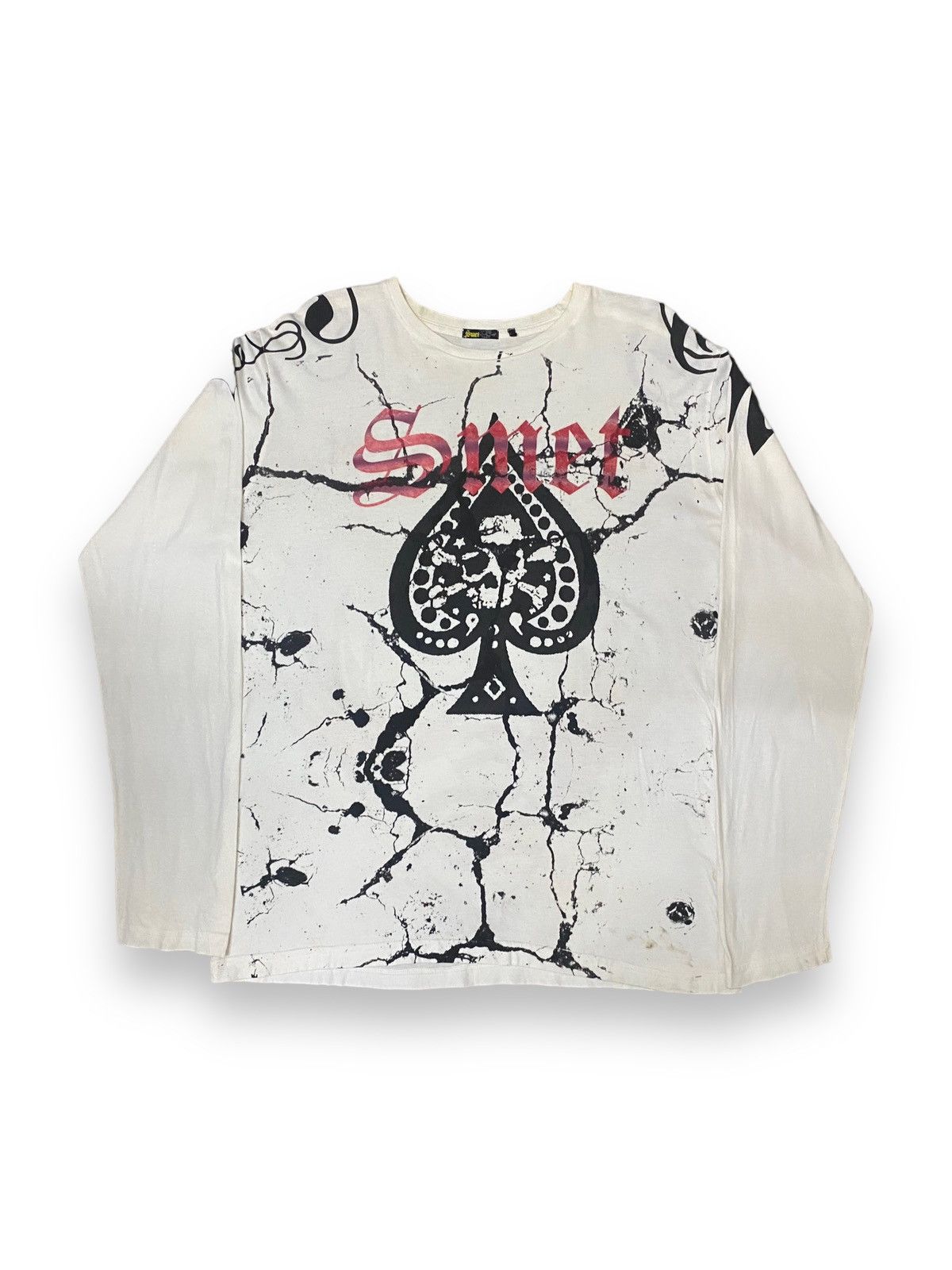 image of 20471120 x Avant Garde Japan Designer Smet Art Of Spade Killers Born On The Street in White (Size L