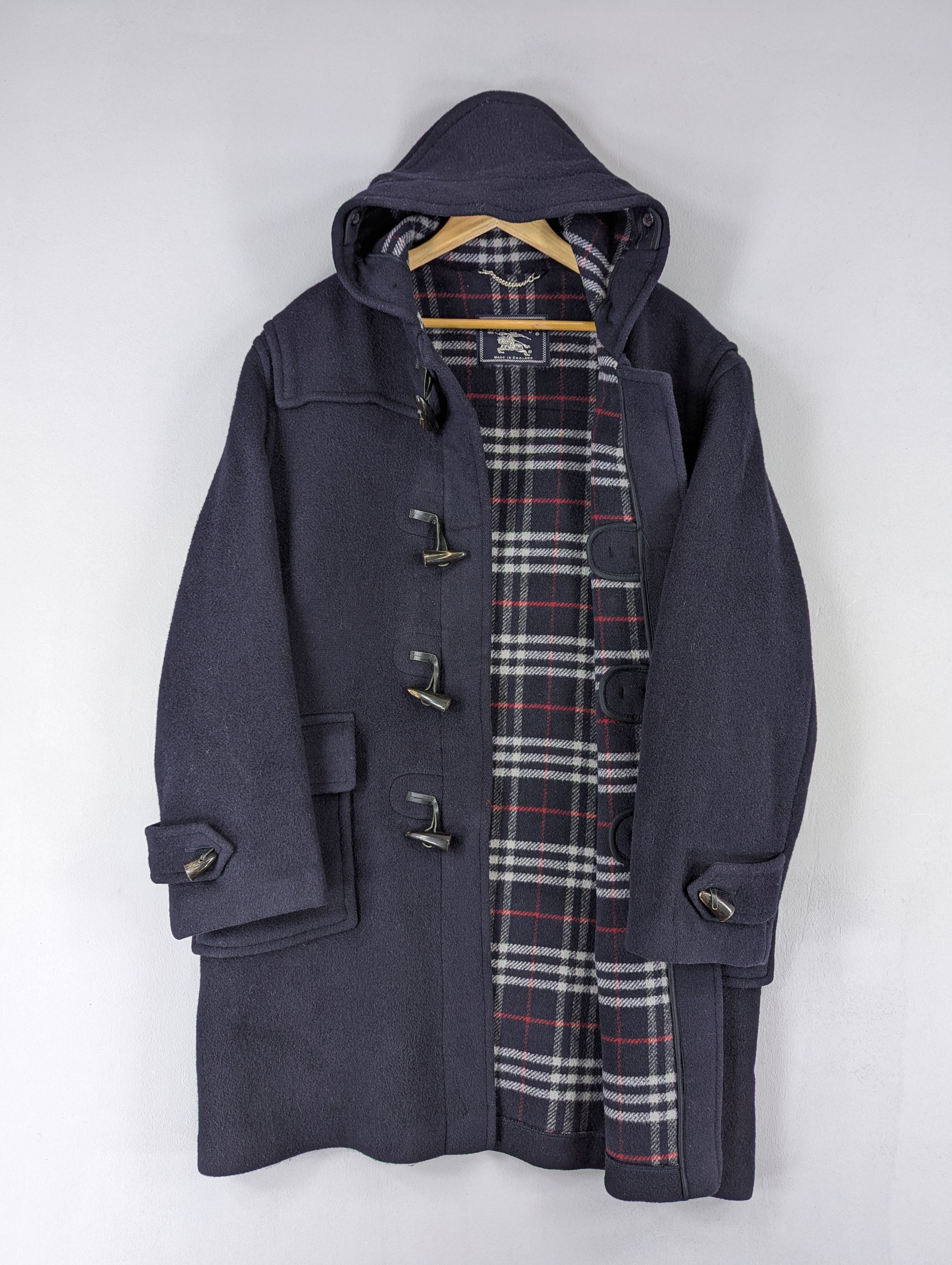 Burberry Vintage 90s Burberrys Nova Check Duffle Coat Made In England Size US L / EU 52-54 / 3 - 2 Thumbnail