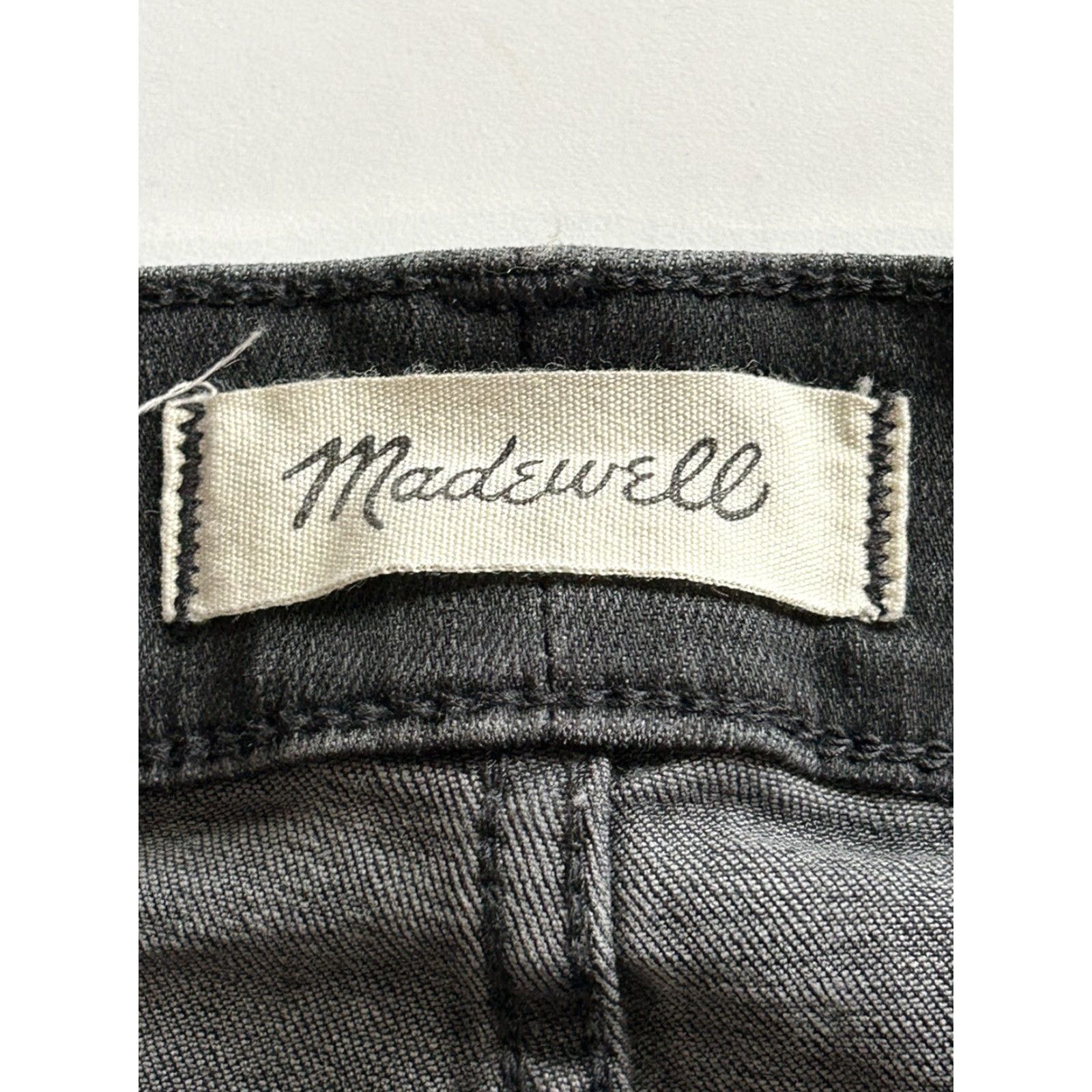 Madewell MADEWELL Jeans Skinny Black 10" High Rise Buttonfly Raw Hem Women sz 35 p Size 24" / US 00 / IT 34 - 6 Thumbnail