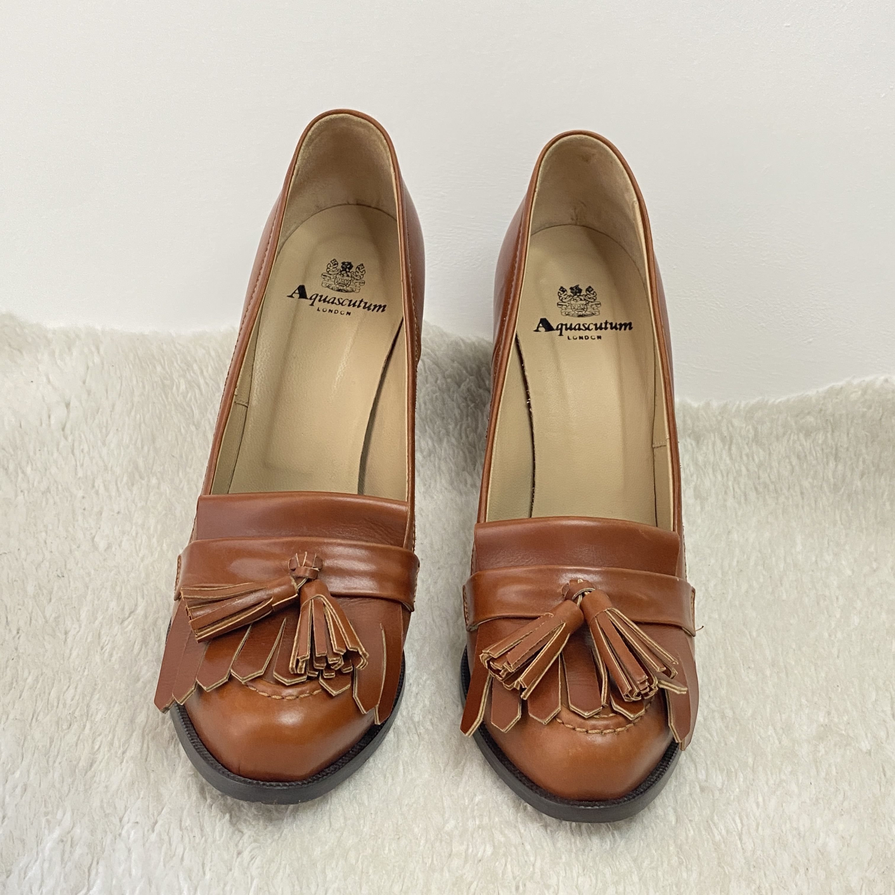 Aquascutum Aquascutum Leather Tassel Block Heel Pumps EU 39 Size US 8.5 / IT 38.5 - 2 Thumbnail