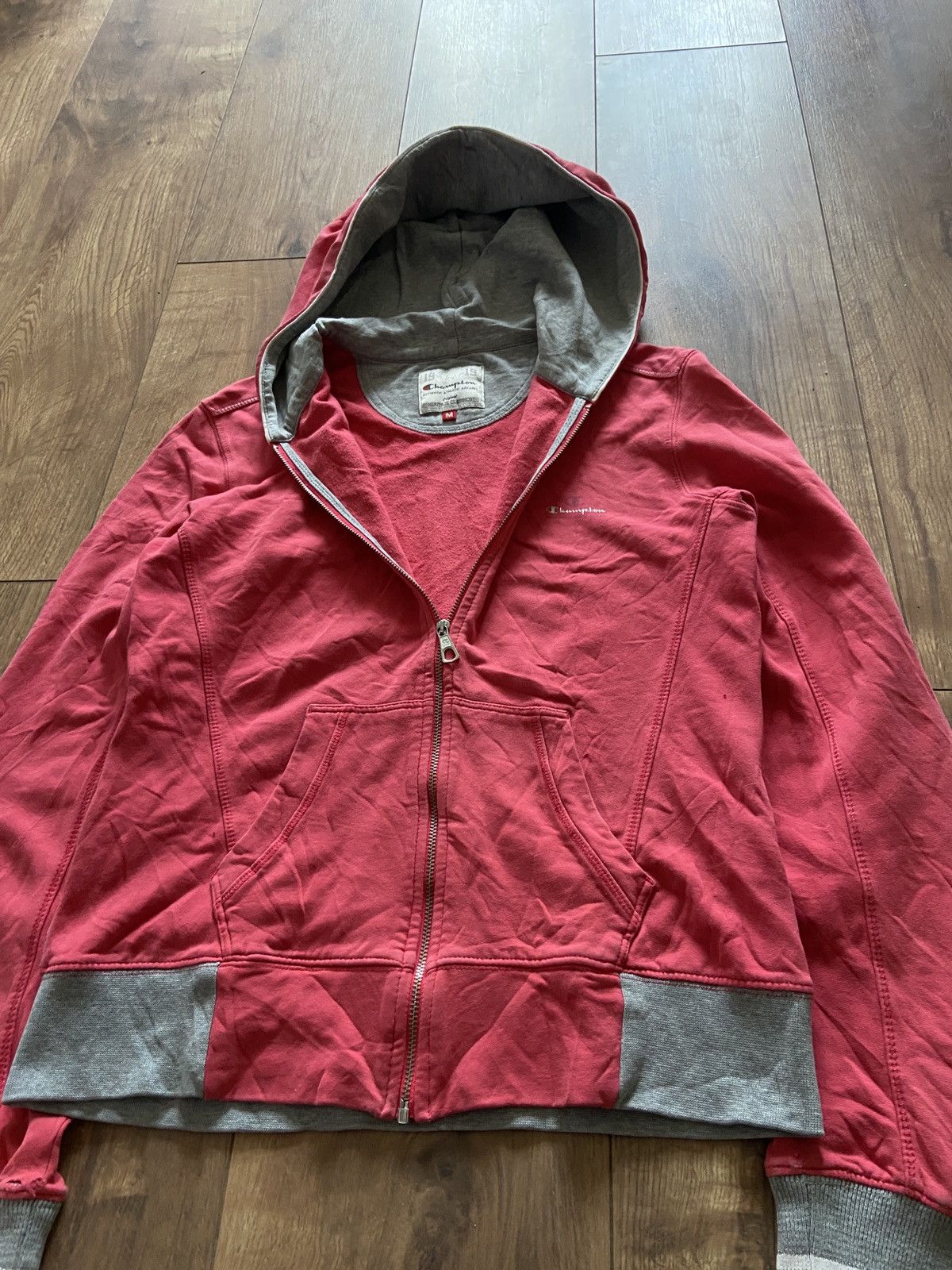 Champion Champion Zip Hoodie Pink 2000s Vintage Size M / US 6-8 / IT 42-44 - 5 Thumbnail