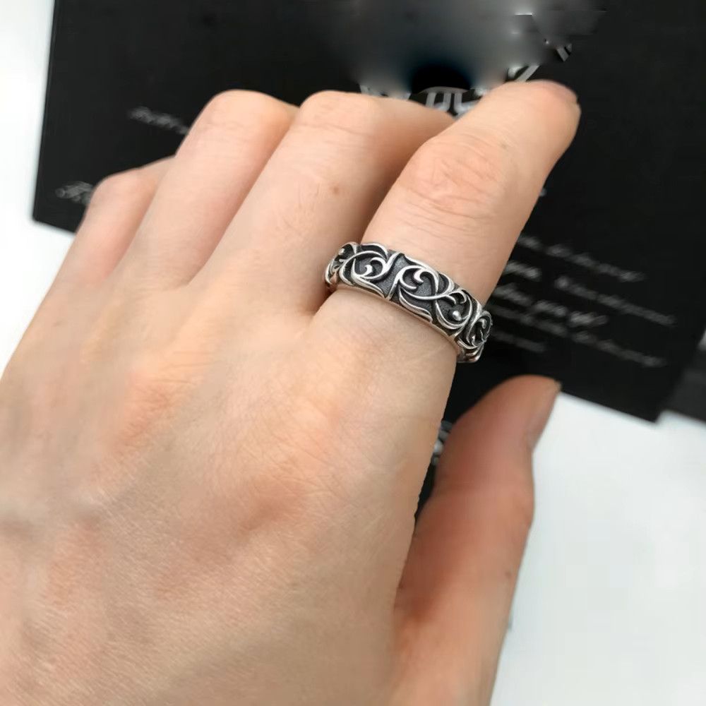 Jewelry Vintage Punk Steel Flower Style Ring Size ONE SIZE - 1 Thumbnail
