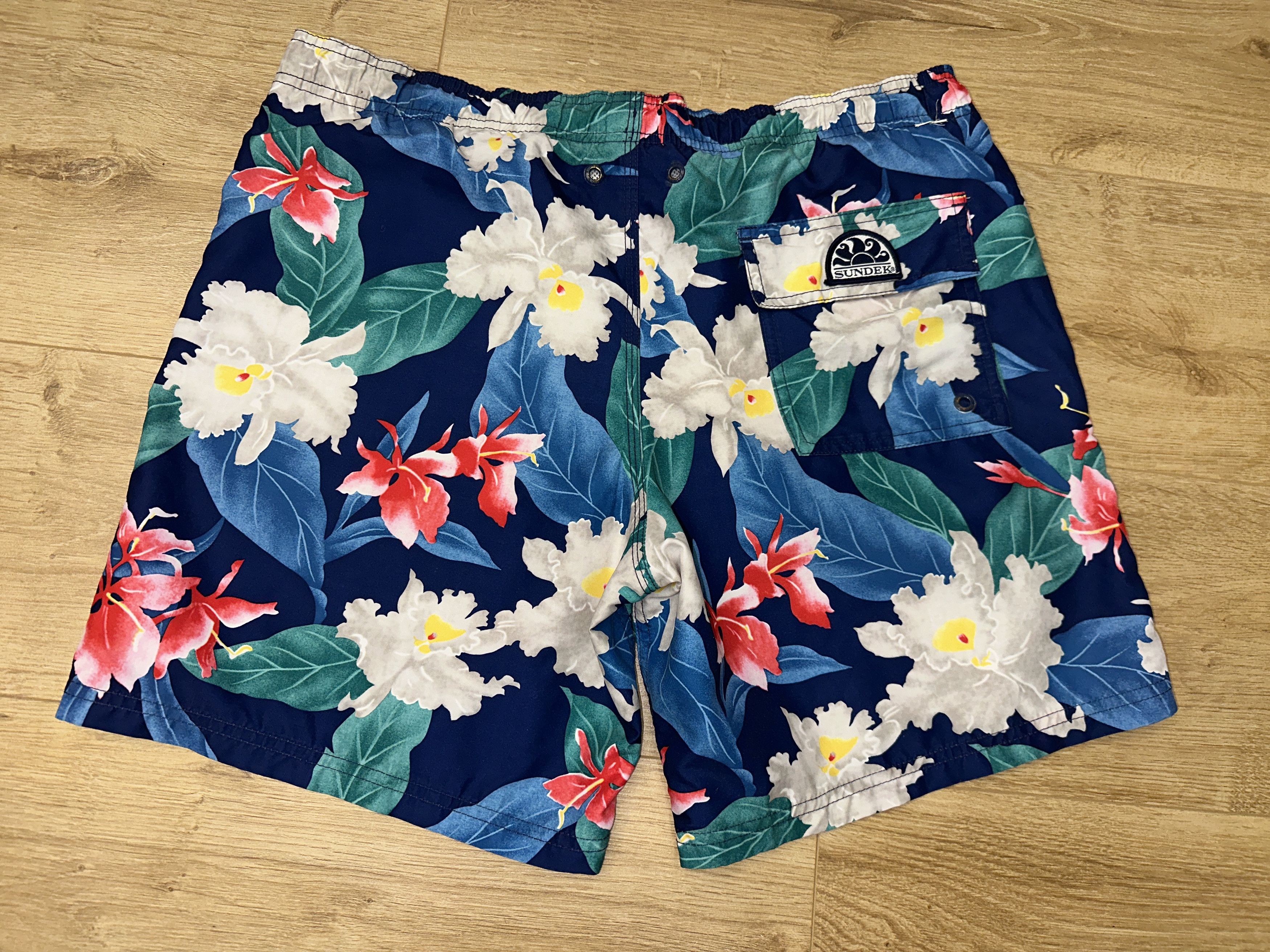 Sundek Floral Sundek M Beach Swim Board Shorts Suit Pockets Size M Size US 32 / EU 48 - 2 Thumbnail