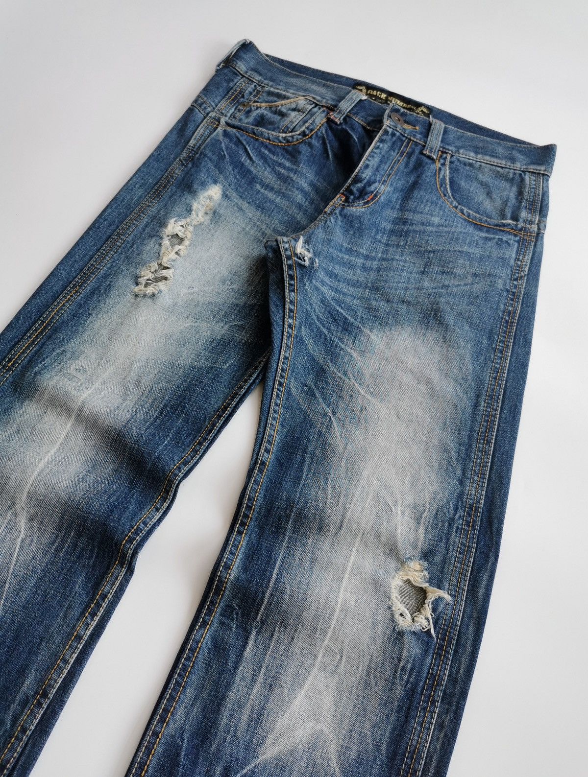 KMRii Back Number Distressed Denim Jeans Size US 32 / EU 48 - 5 Thumbnail