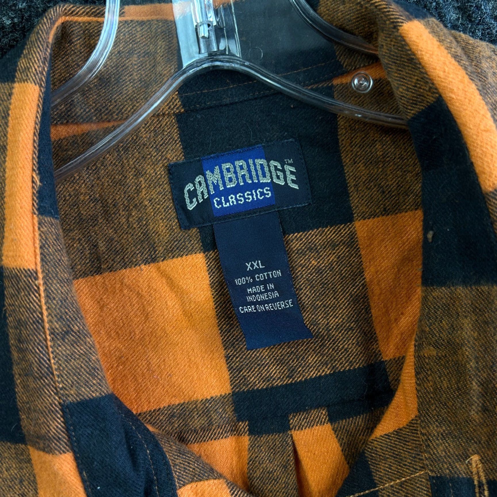 Vintage VINTAGE Cambridge Classics Flannel Shirt Button Down Orange Buffalo Plaid 2XL Men Shirt Size US XXL / EU 58 / 5 - 3 Thumbnail