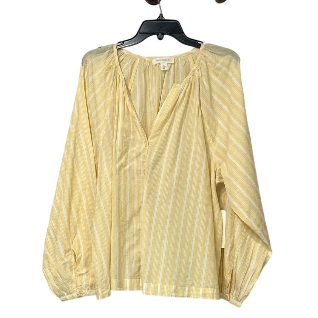 Other Treasure & Bond Split Neck Top In Beige- Ivory Wander Stripe Size L / US 10 / IT 46 - 11 Thumbnail