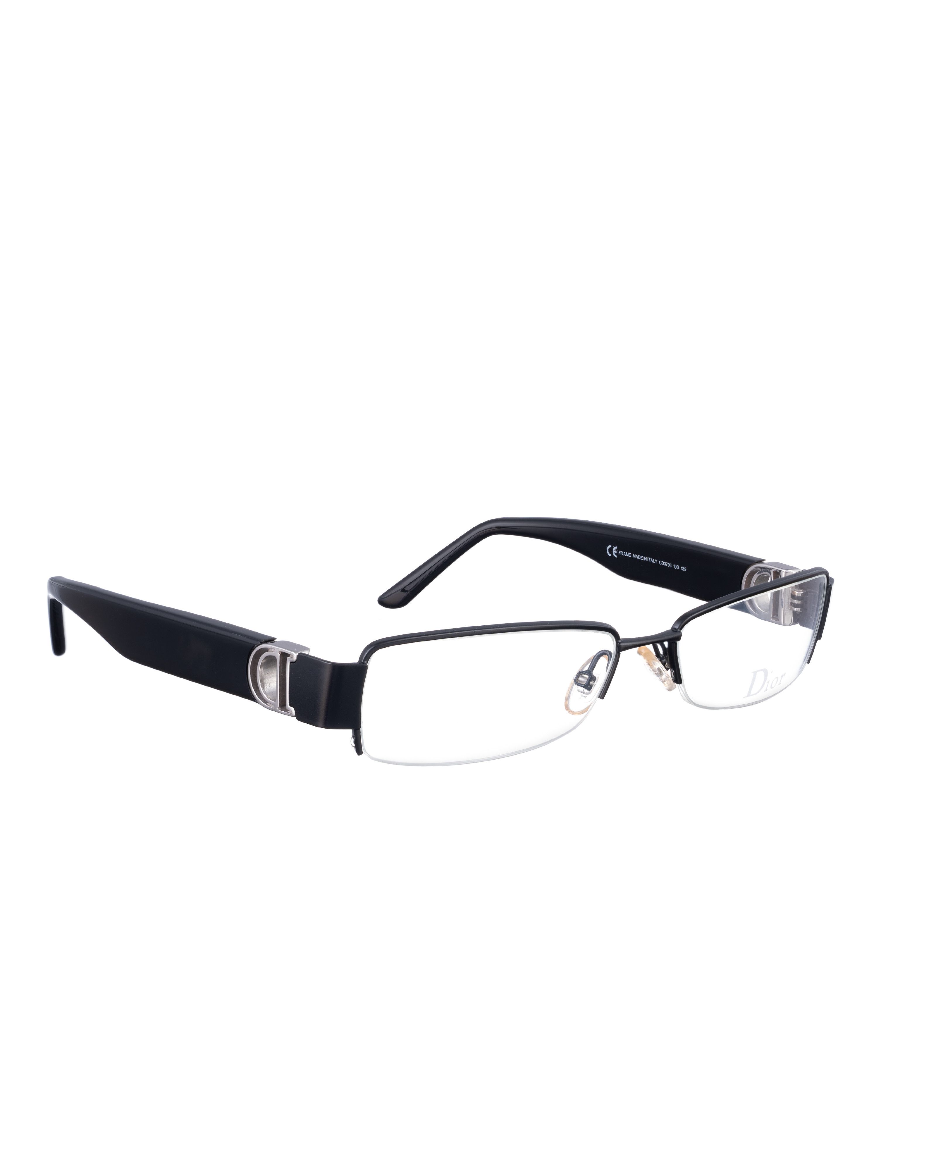 Dior Dior 00s Half Rim Black Glasses with Big Logo Size ONE SIZE - 3 Thumbnail