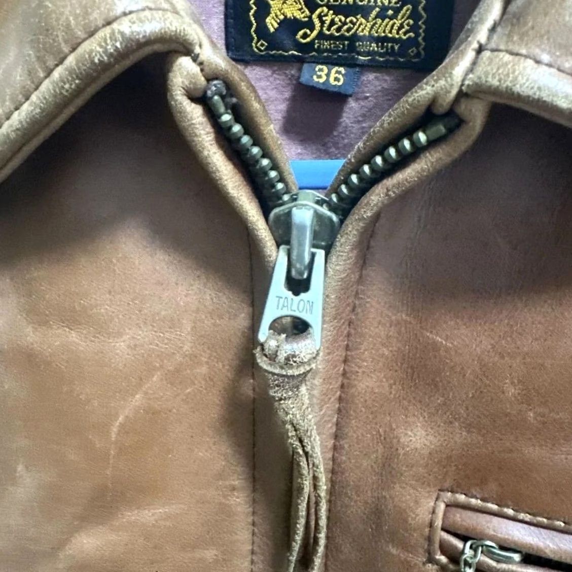 Vintage B-McCOY'S Jacket Leather Size 36 Brown Single Riders Mens 36 Regular TALON Zipper Vintage (if applicable) Size US XXS / EU 40 - 5 Thumbnail
