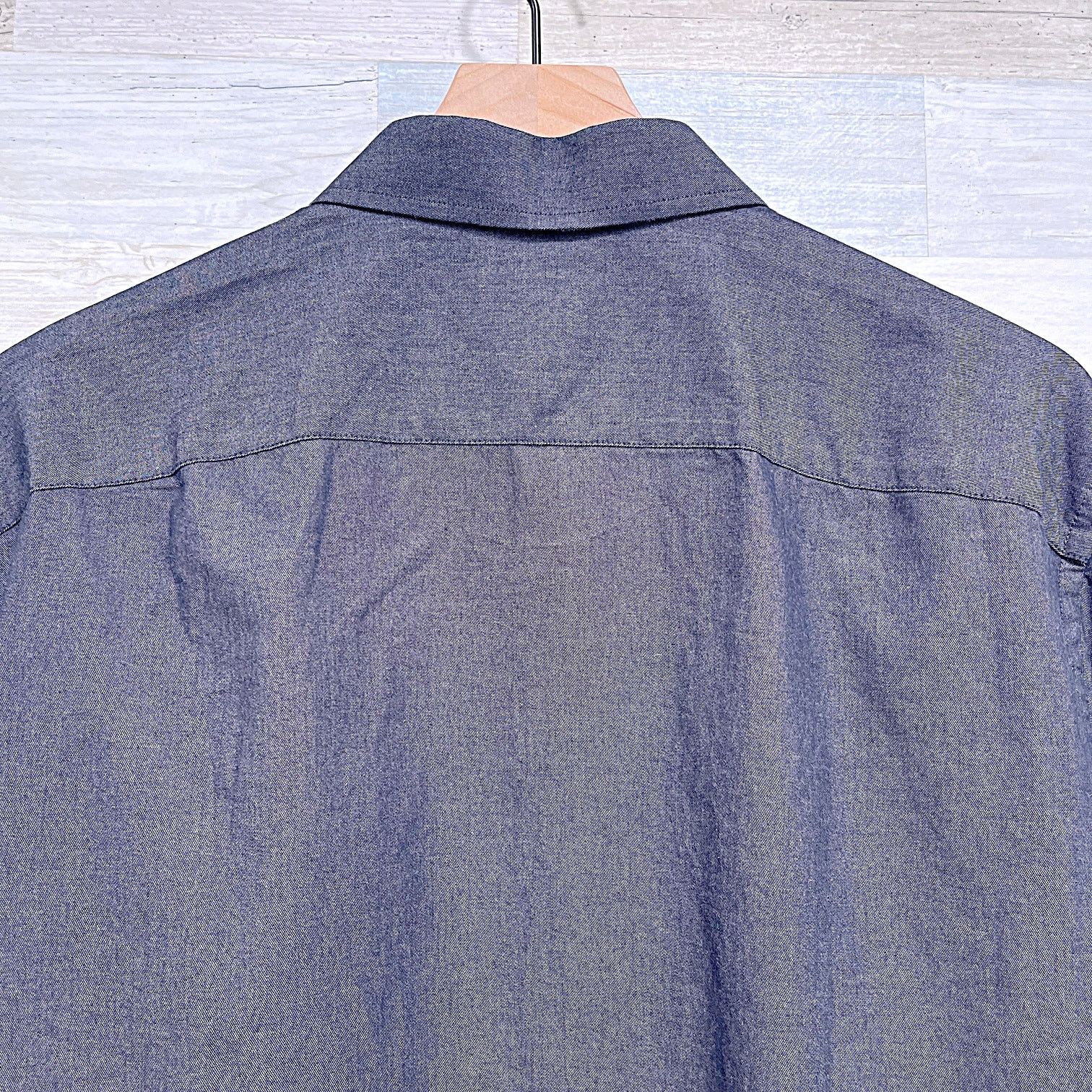 UNTUCKit UNTUCKit Chambray Long Sleeve Shirt Gray Mens XL Size US XL / EU 56 / 4 - 4 Thumbnail