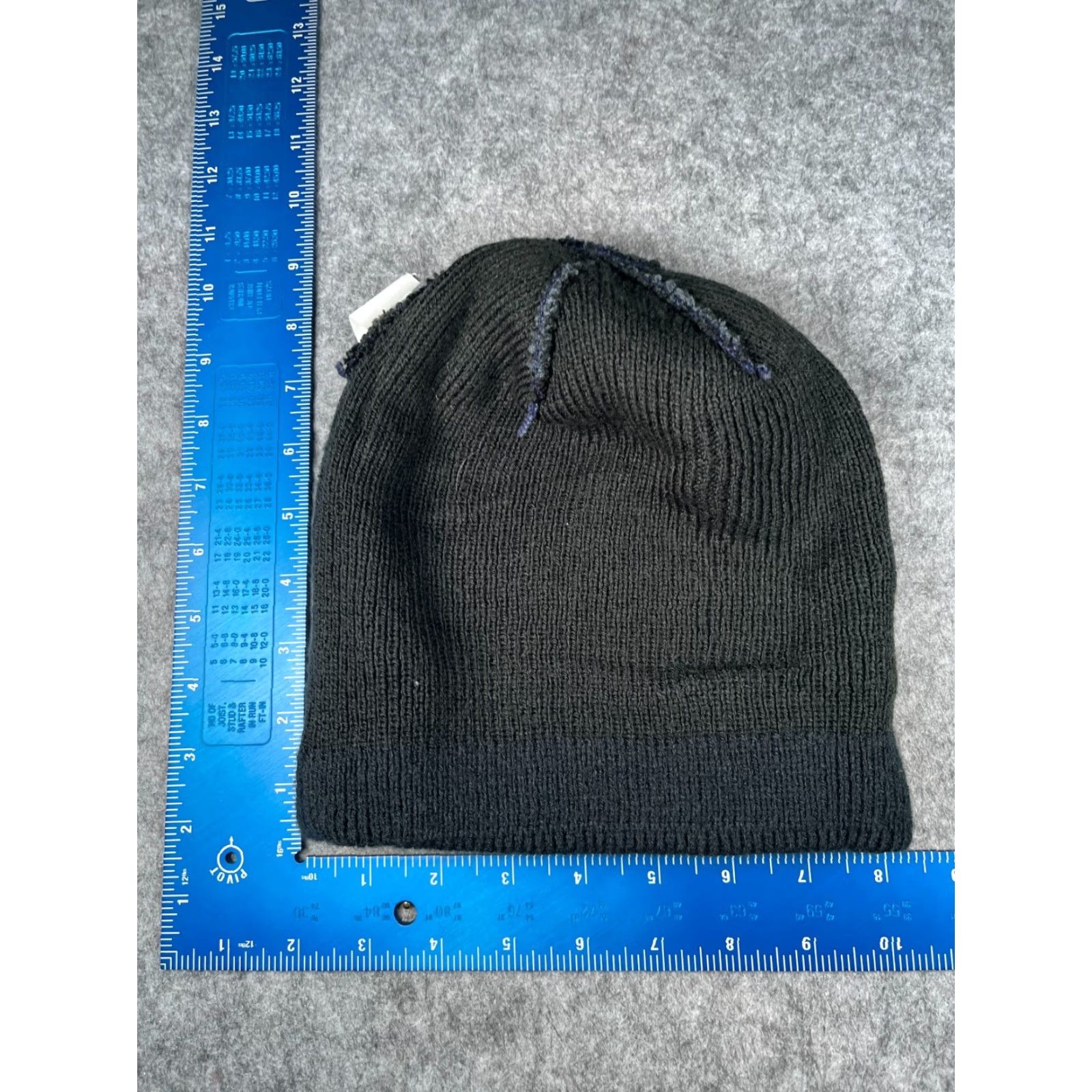 Vintage VINTAGE Becker Brands Beanie (Toque) Adult One Size Gray Stripe Knit 100% Acrylic Hat Mens Ski Beanie Size ONE SIZE - 5 Thumbnail