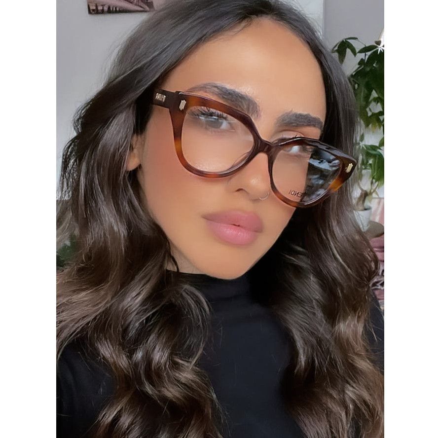 NEW Fendi FE50037I Brown Havana Cat Eye Eyeglasses Frames