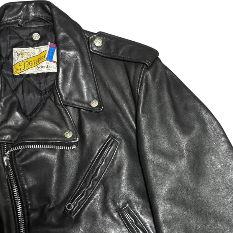 Schott Schott Classic diagonal zipper motorcycle leather jacket Size US L / EU 52-54 / 3 - 3 Thumbnail