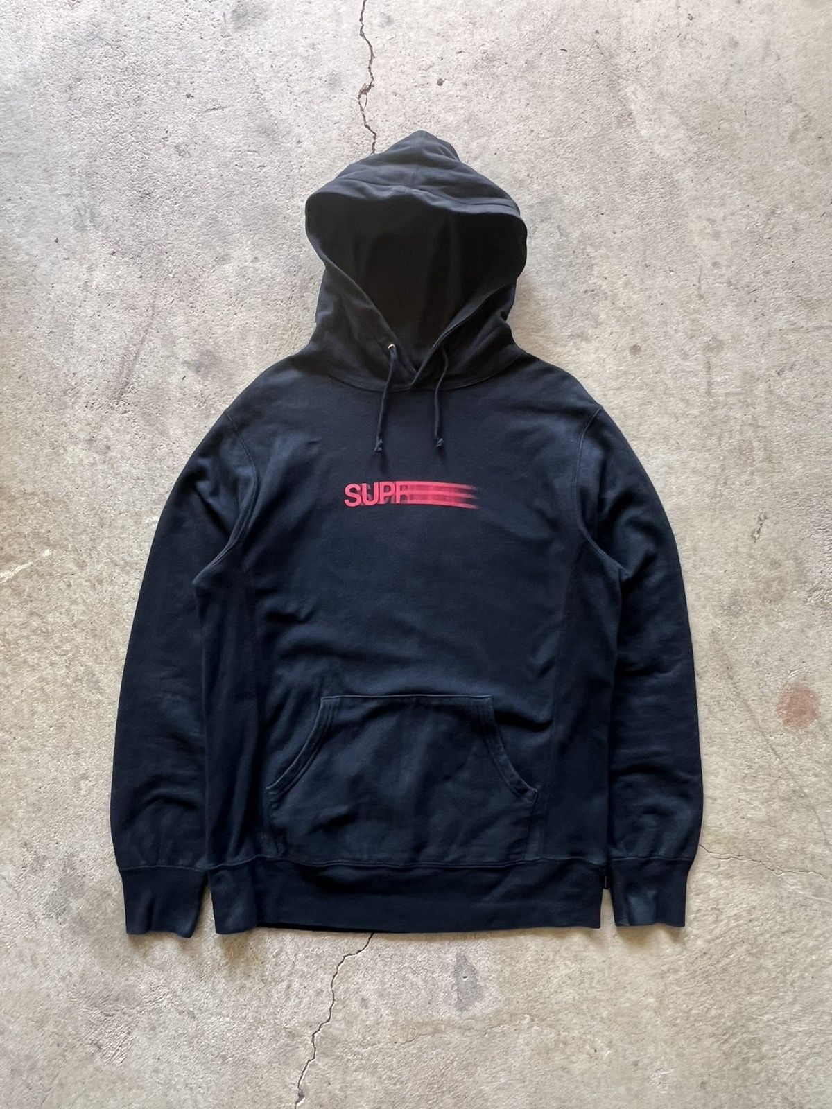 Japanese Brand Supreme Vintage Supreme Motion Logo Hoodie SS10 Black Red Goodfellas Grailed