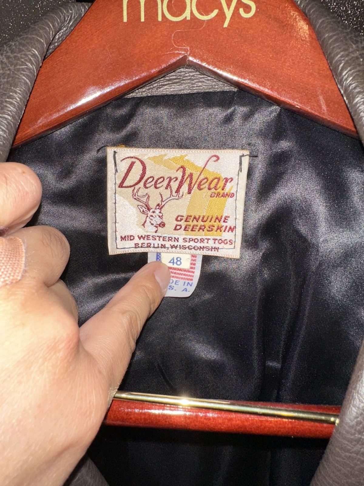 Other VTG Deer Wear Brand Mid Western Sport Togs Deerskin Leather Size US XL / EU 56 / 4 - 9 Thumbnail