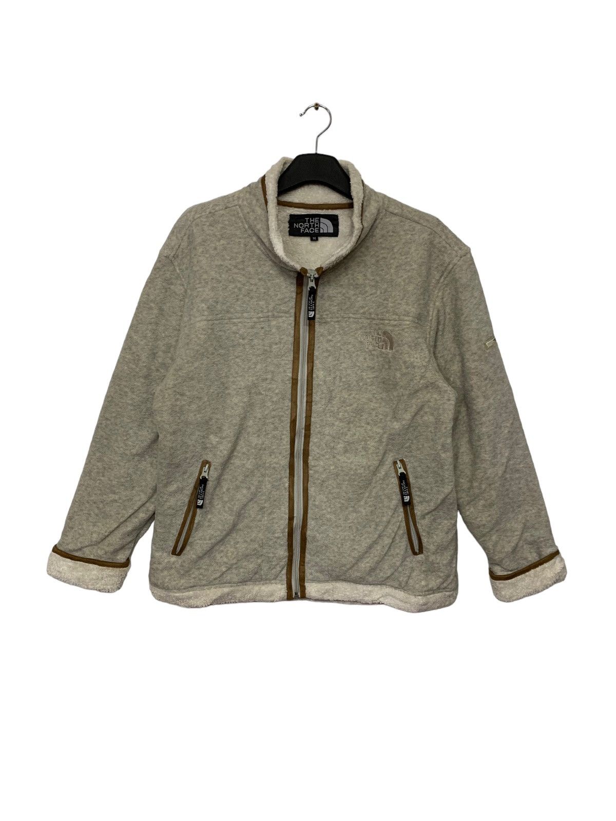 RARE THE NORTH FACE SMALL LOGO FLEECE ZIPPER DOWN JACKET