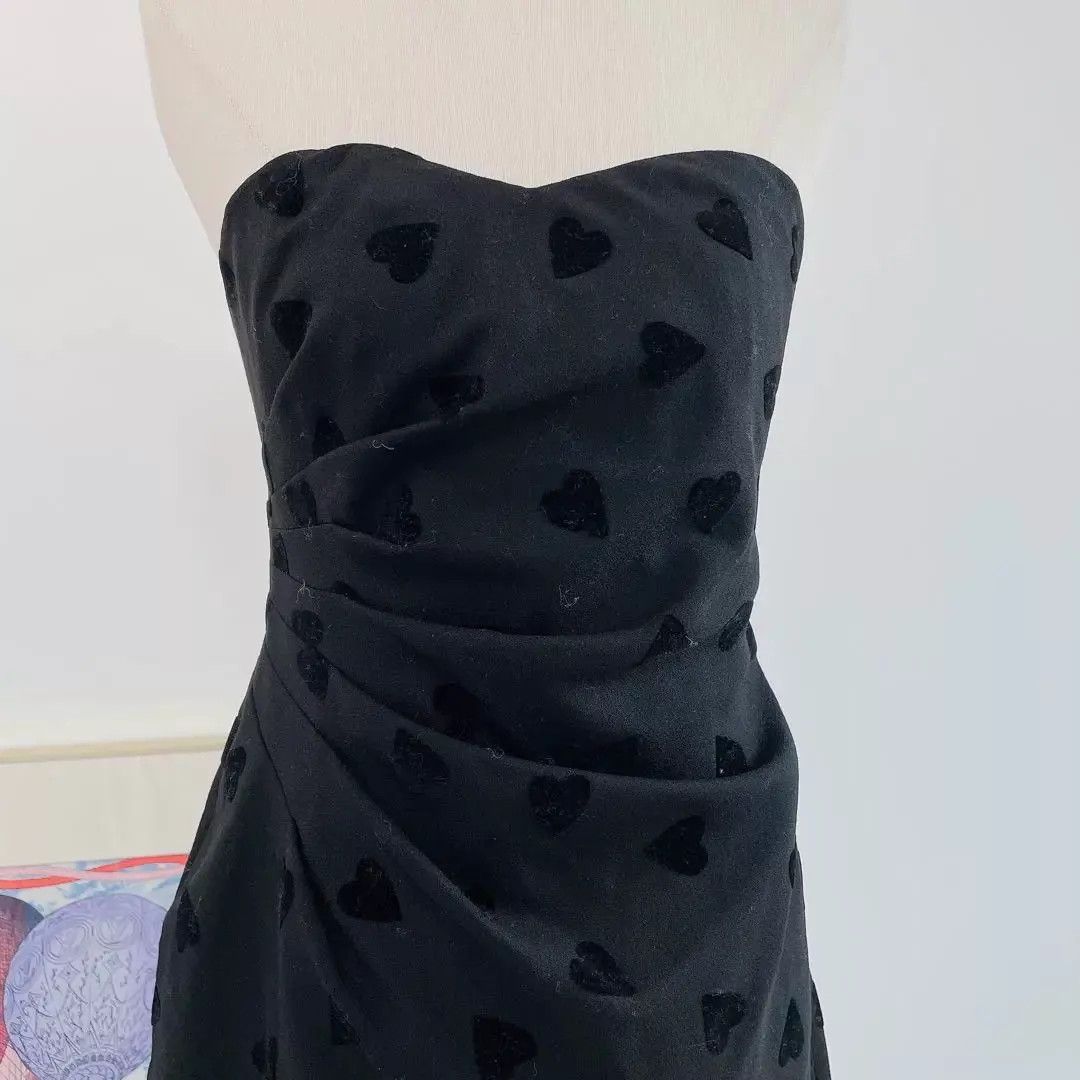 Celine CELINE Black Heart Corset Short Sleeveless Dress 42 Size M / US 6-8 / IT 42-44 - 3 Thumbnail