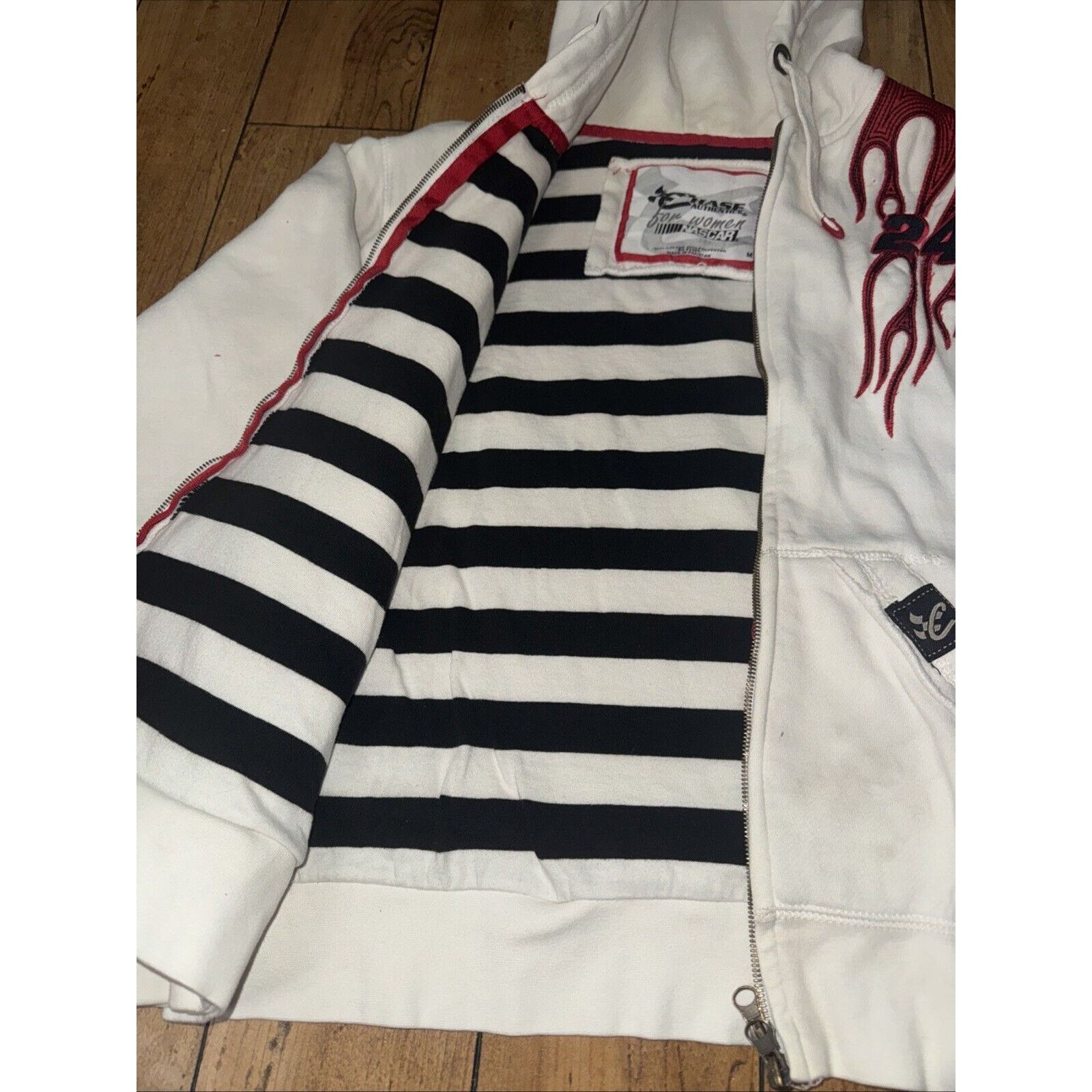 Chase Authentics × Vintage VNTG Chase Authentic Full Zip Sweater M White Broken Zip Size M / US 6-8 / IT 42-44 - 6 Thumbnail