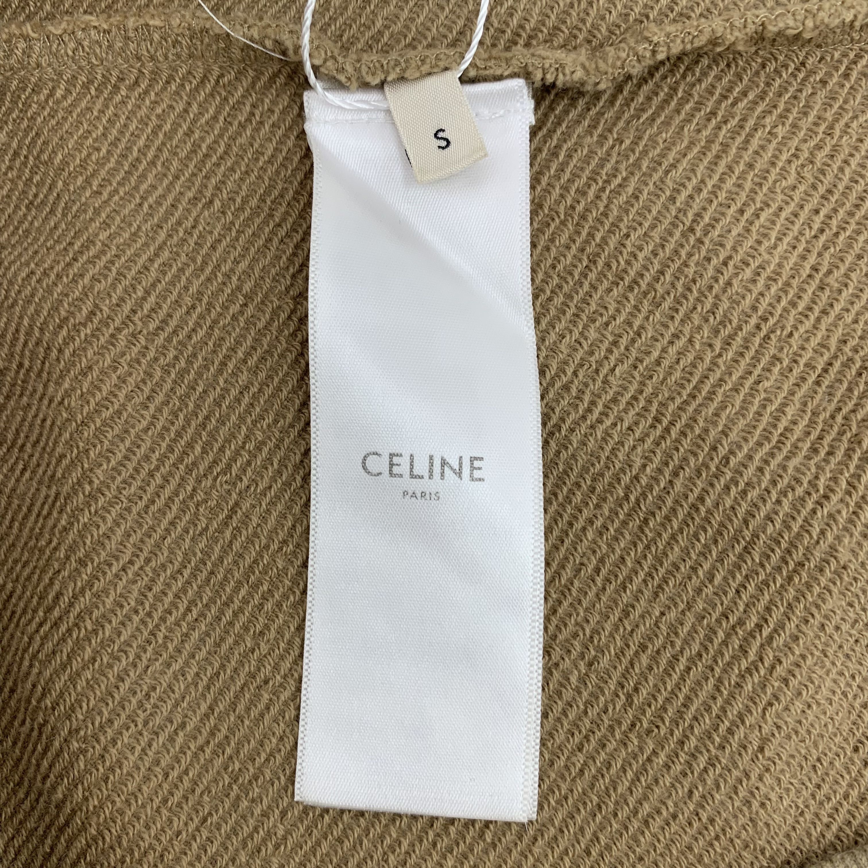 Celine Celine Triomphe Logo Hoodie Sweatshirt Brown/Green (S) Size S / US 4 / IT 40 - 6 Thumbnail
