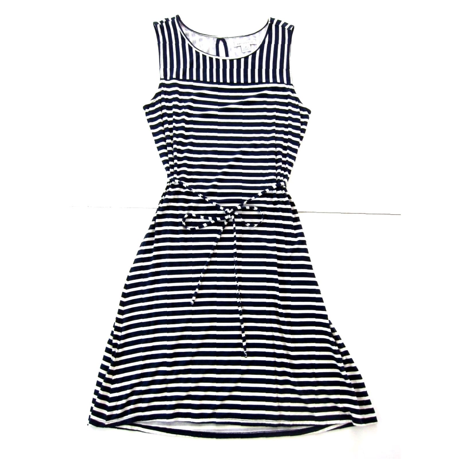 Liz Claiborne NWT Liz Claiborne Blue White Stripe Rayon Stretch Sheath Tank Sun Dress Medium Size M / US 6-8 / IT 42-44 - 2 Thumbnail