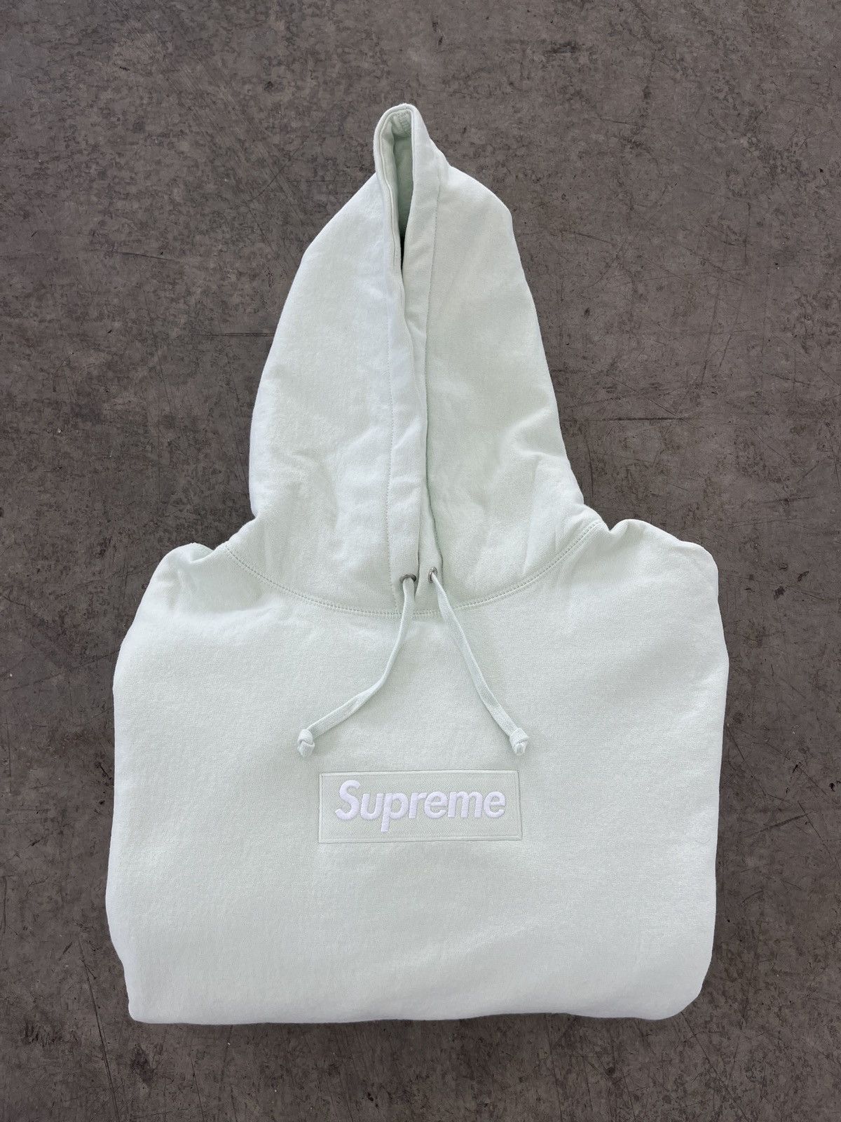 image of Supreme Box Logo Hoodie Light Green (Fw23), Men's (Size XL)