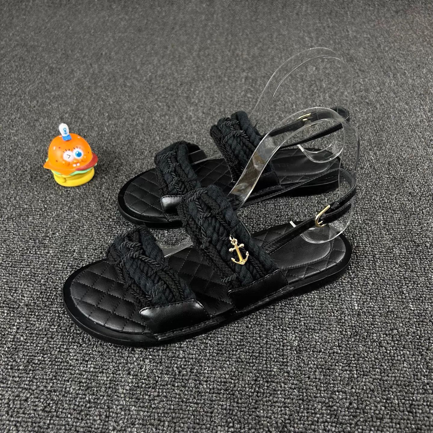 Chanel Chanel Black Woven Sandal EU 38.5 Near New Size US 8 / IT 38 - 1 Thumbnail