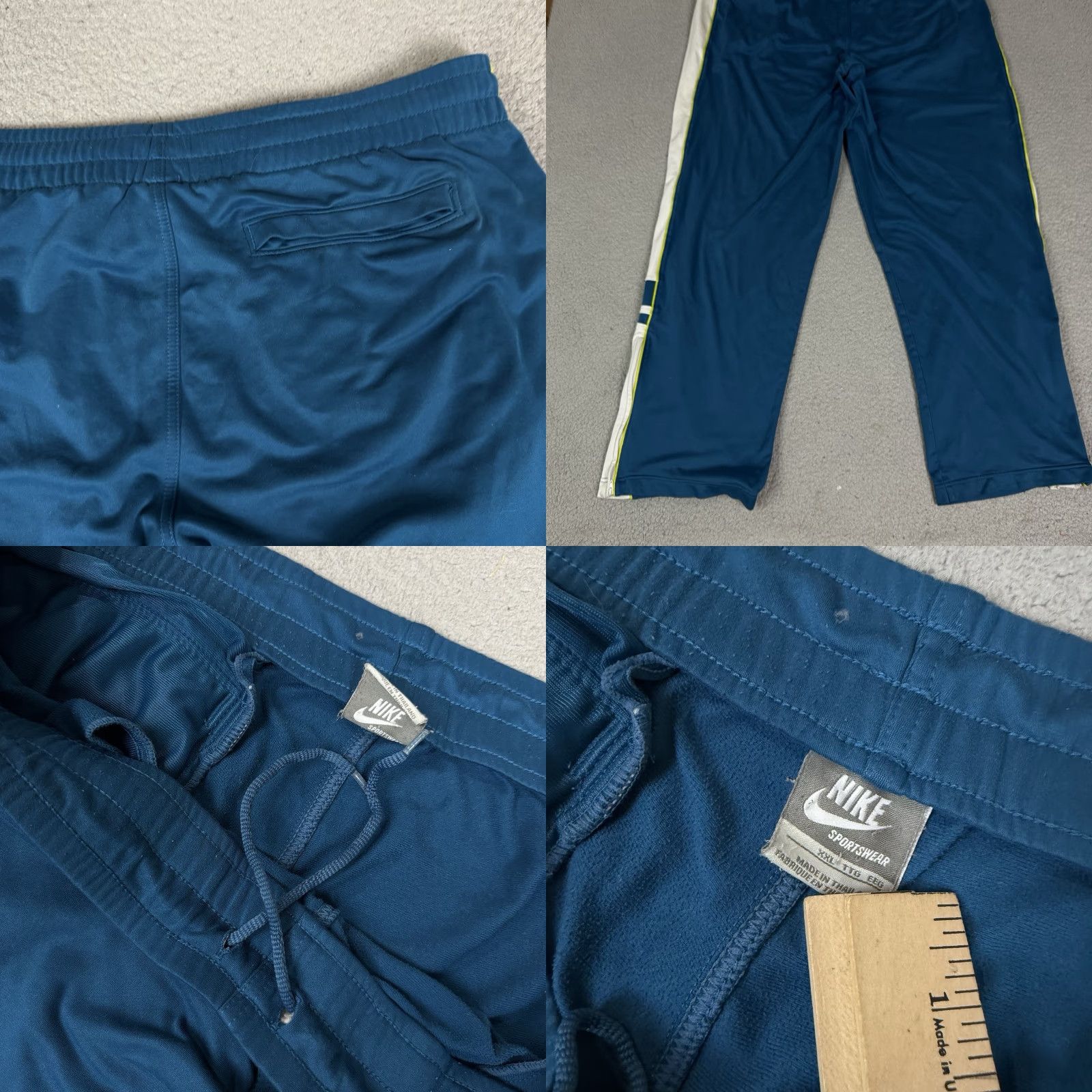 Nike VINTAGE Nike Track Pants Mens 2XL Blue Y2K Sweatpants Baggy 90s Wide Casual Rare Size US 39 - 8 Thumbnail