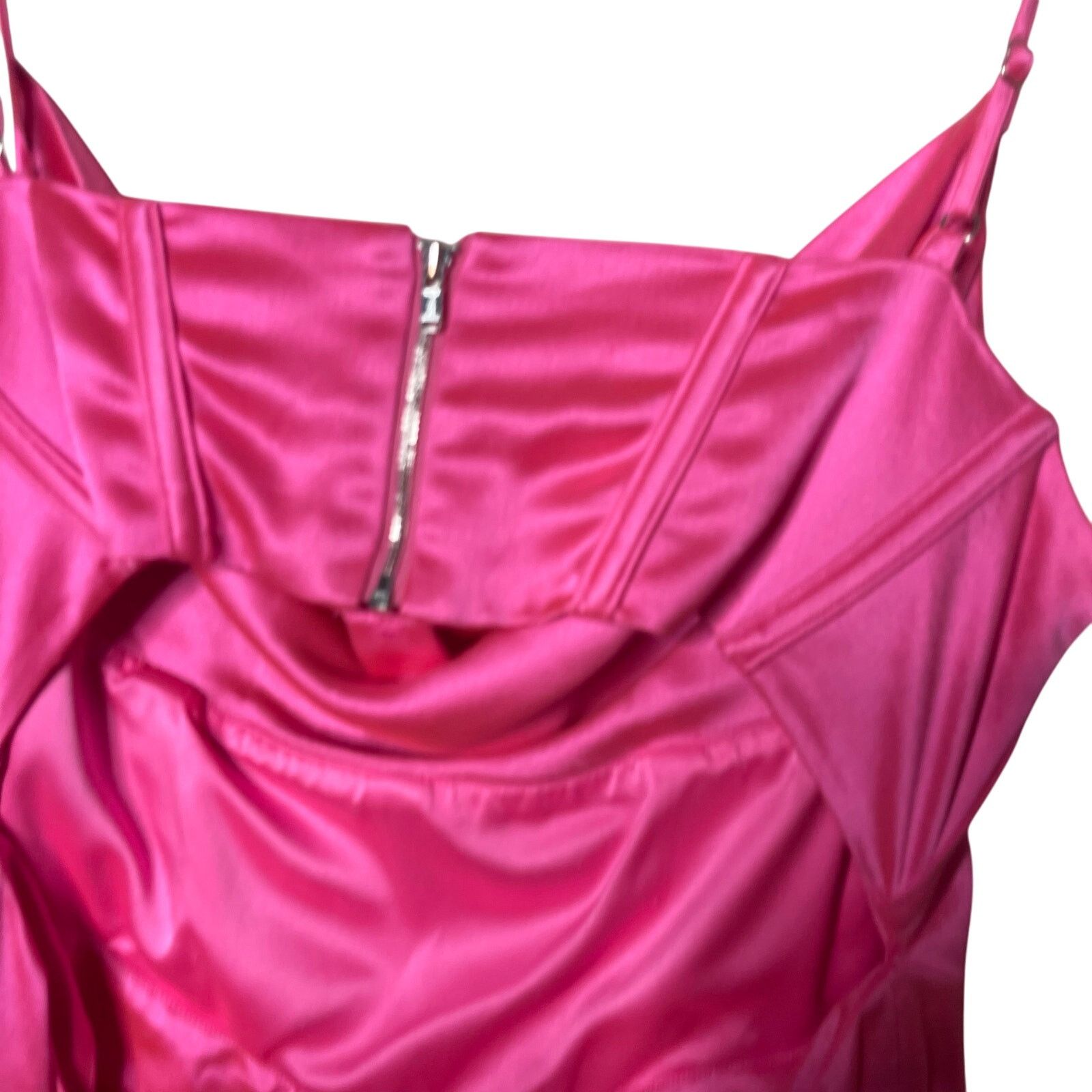 Retrofete Retrofete Rosa Maxi slip Dress Hyper Pink side seam split L Size L / US 10 / IT 46 - 10 Thumbnail