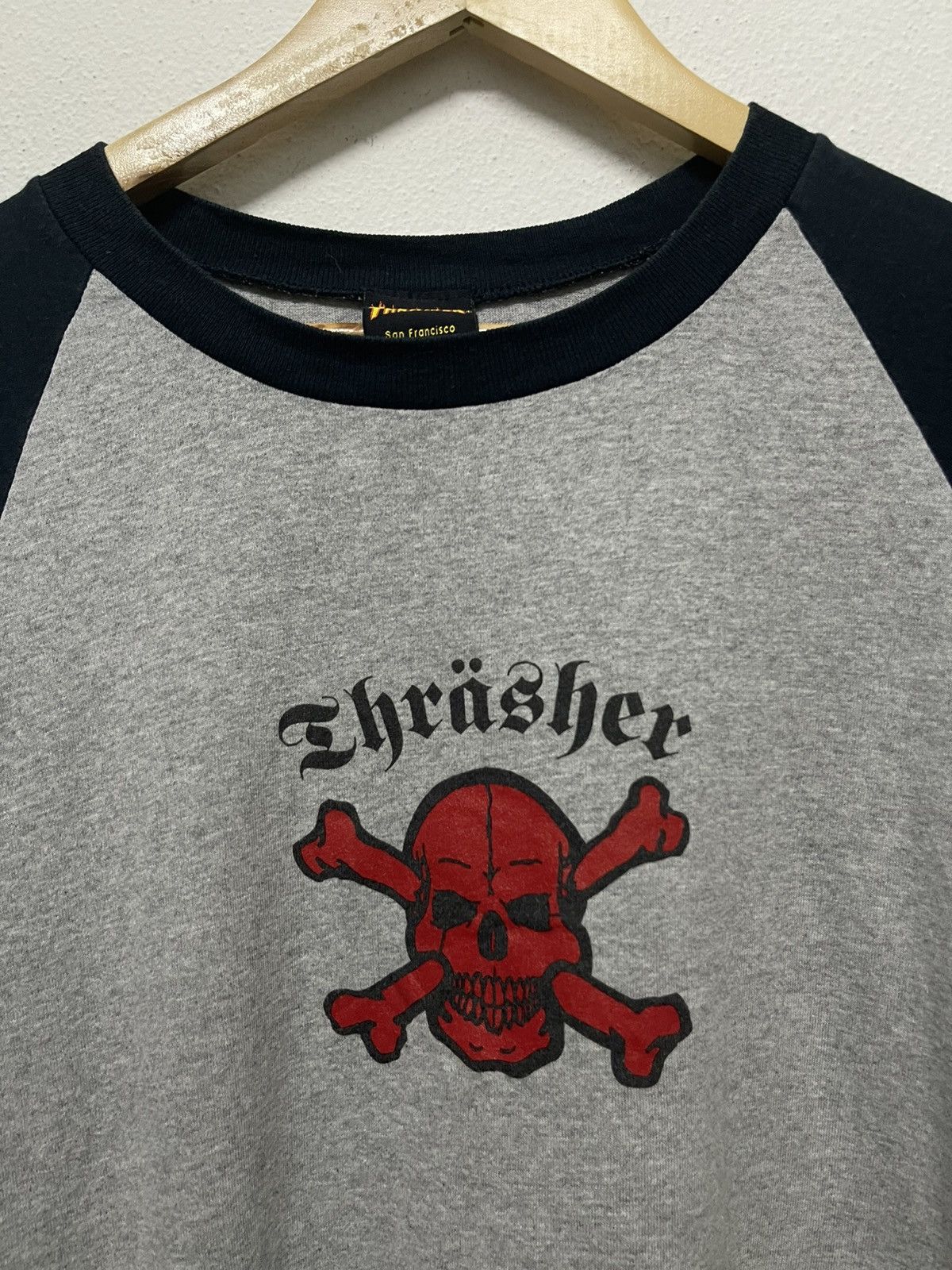 Thrasher × Vintage VINTAGE THRASHER SKULL SKATEBOARDING SKULL 3Q SHIRT Size US XL / EU 56 / 4 - 6 Thumbnail