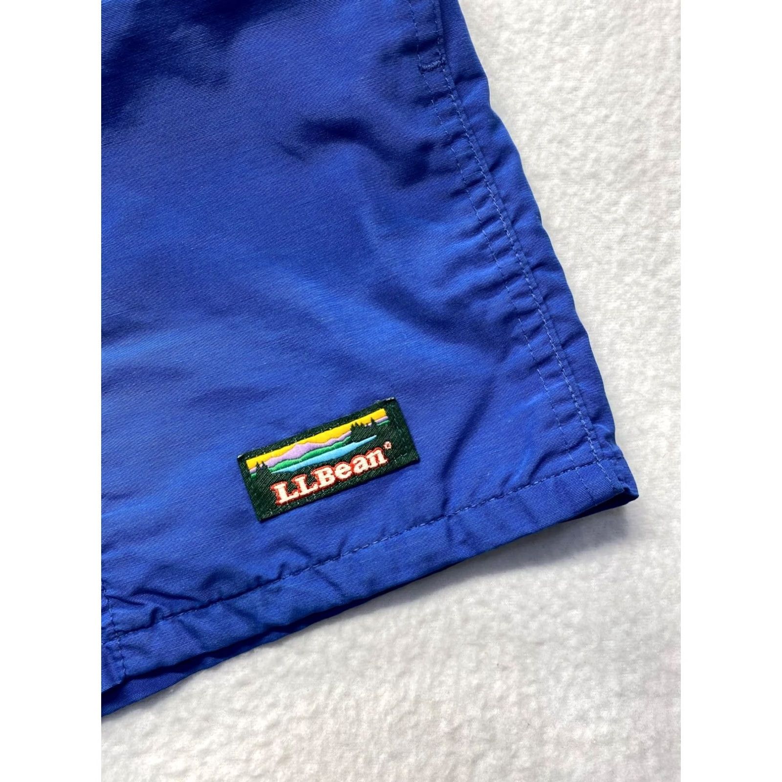 Vintage VINTAGE L.L. Bean Trunks Bottom Men Large Blue Swim Trunks Tie Waist Pockets Back Seam Fair Size US 33 - 4 Thumbnail