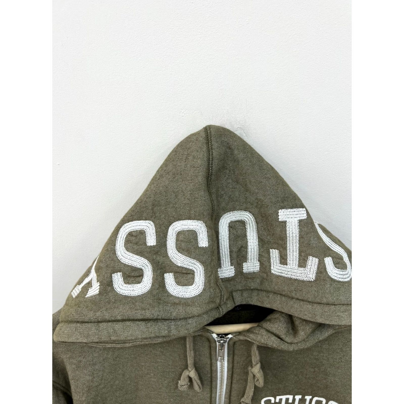 Logo 7 VINTAGE Stussy Hoodie Mens L Khaki Logo Zip Hooded Pullover Size US L / EU 52-54 / 3 - 6 Thumbnail