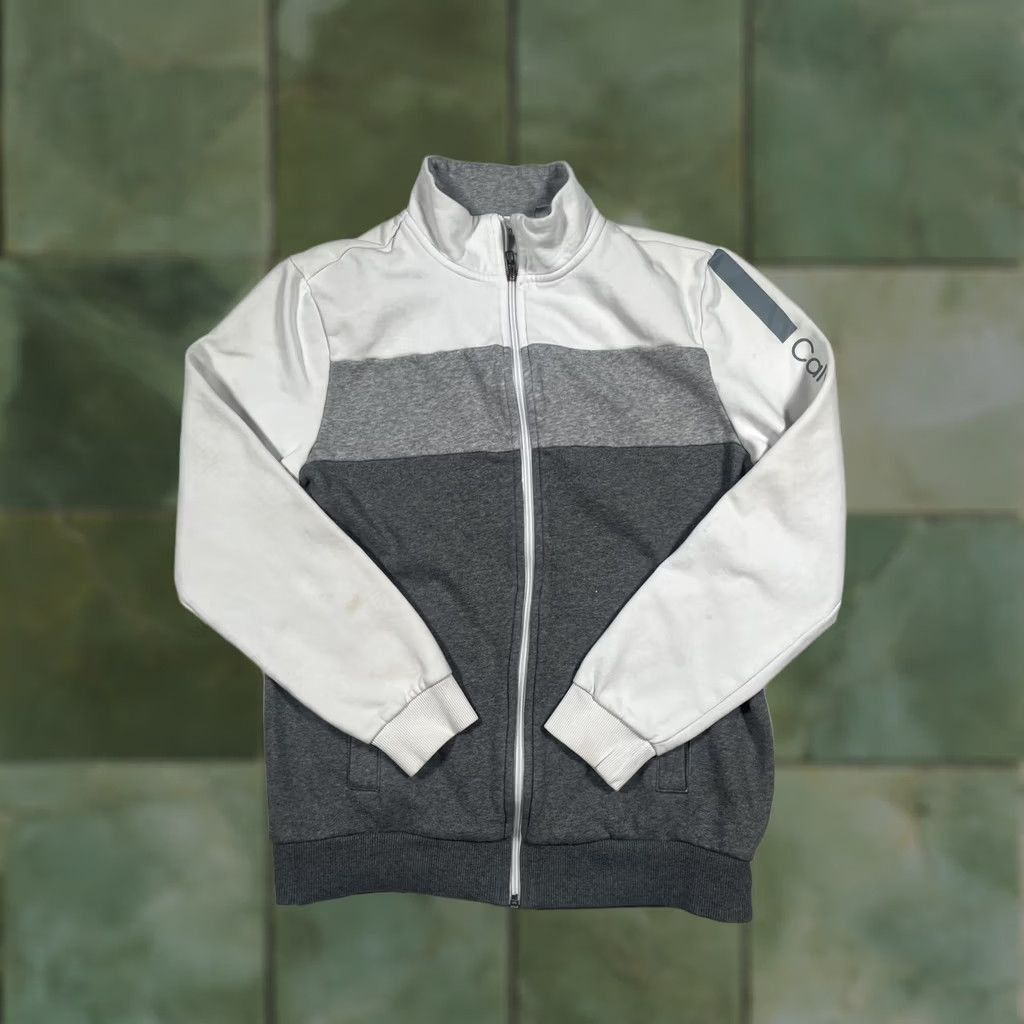 Calvin Klein Calvin Klein Jacket M Gray Colorblock Full Zip Track Logo Unisex Adults Regular Cotton Blend Size US M / EU 48-50 / 2 - 1 Thumbnail