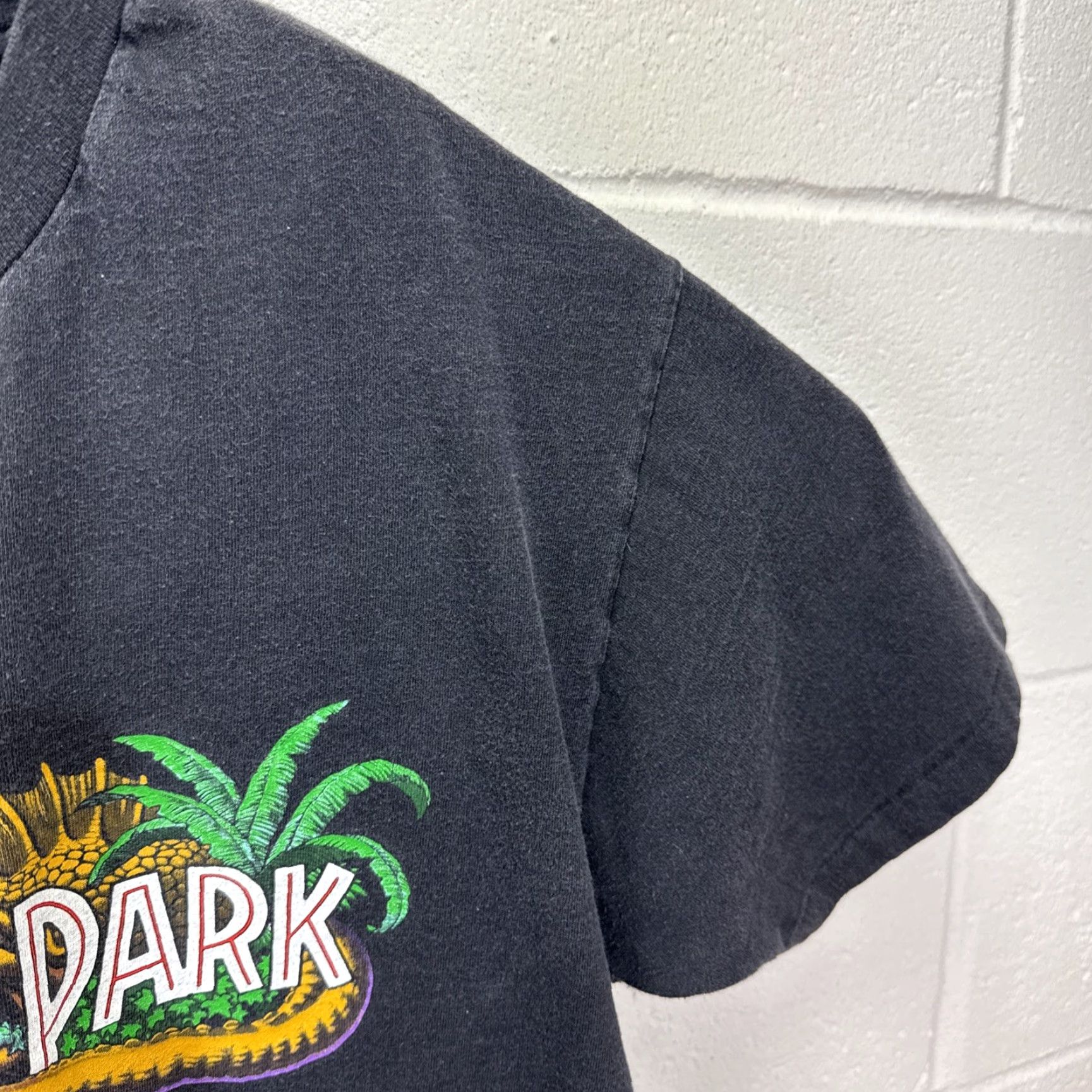 Hanes Vintage Jurassic Park 1993 Movie Promo T-Shirt Large Unisex 90s Graphic Tee Black Cotton Size US L / EU 52-54 / 3 - 7 Thumbnail