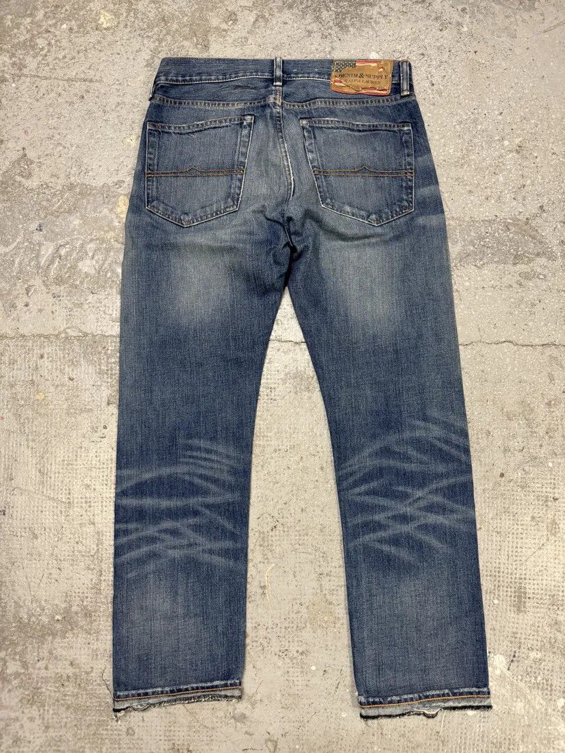 Polo Ralph Lauren × Vintage 1990s Ralph Lauren American Straight Faded Blue Denim Jeans Size US 31 - 5 Thumbnail