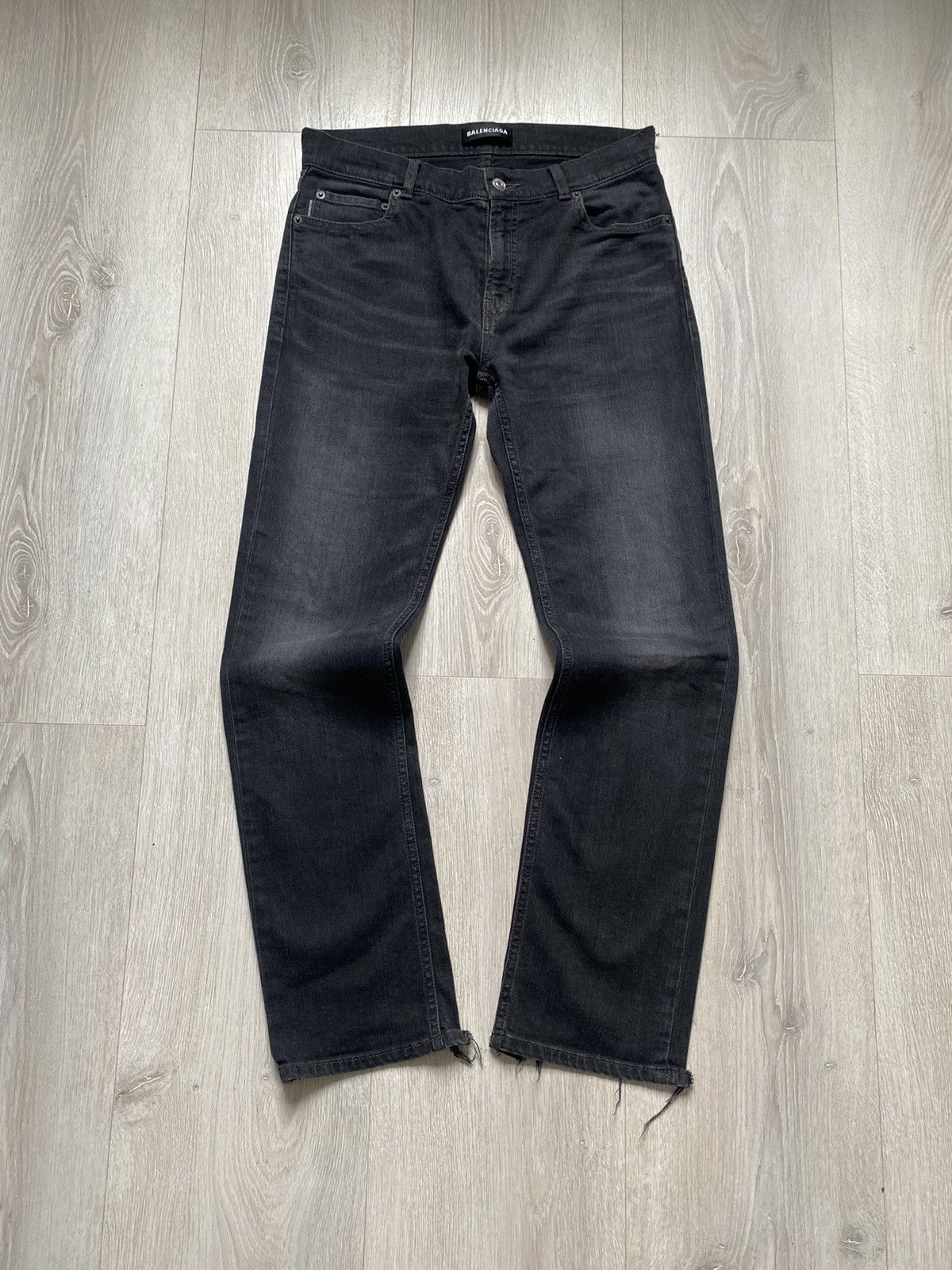 Balenciaga SS18 Distressed hem regular cut denim