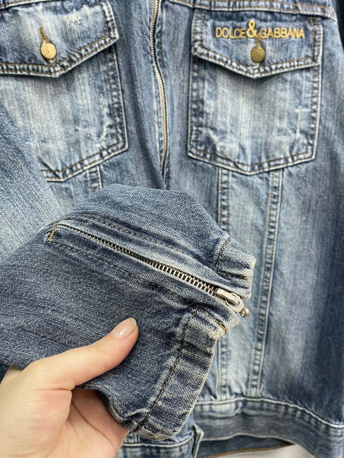 Dolce & Gabbana Rare distressed denim dolce gabbana y2k jacket front logo Size US M / EU 48-50 / 2 - 9 Thumbnail