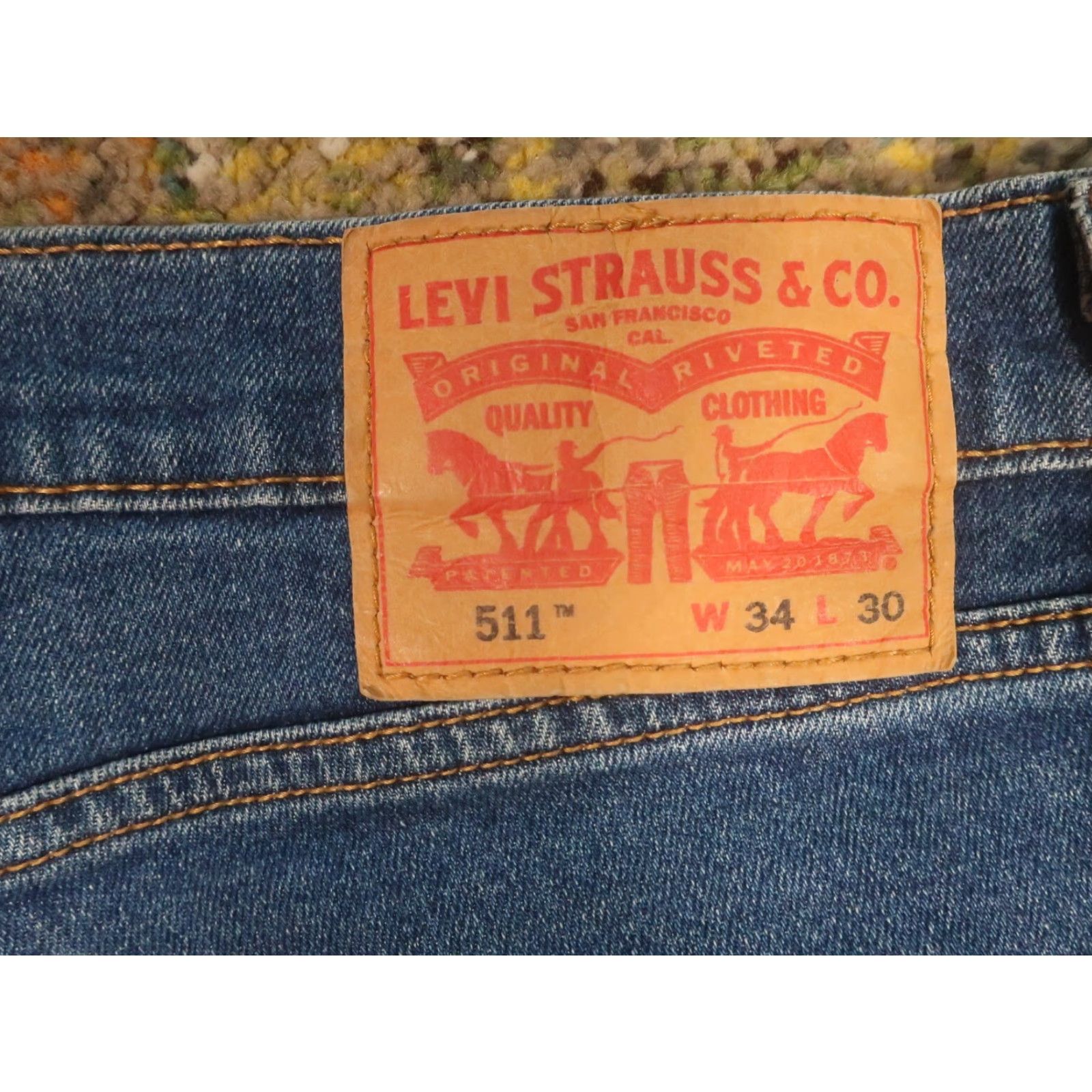 Levi's LEVI'S 511 Slim Fit Jeans 34x30 Denim Blue Men Regular 34 Stretch Zipper Cotton Blend Medium Wash 511 slim fit Size US 34 / EU 50 - 5 Thumbnail