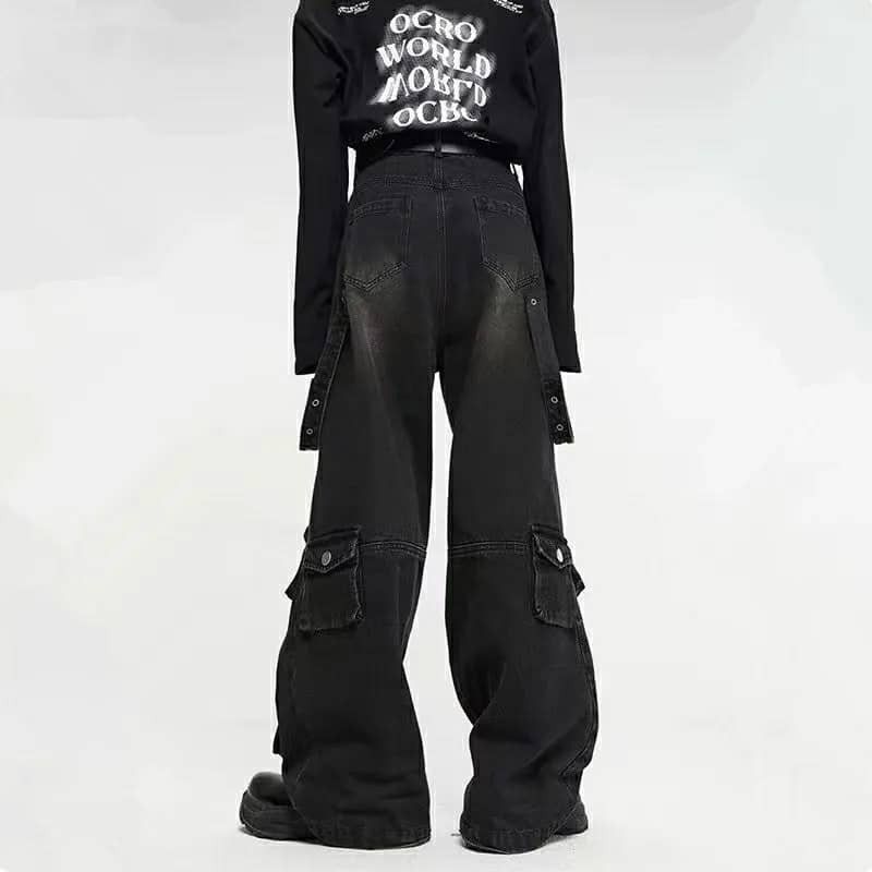 Designer × Japanese Brand × Jean Multiple Pockets Baggy Cargo Jeans Size US 31 - 2 Thumbnail